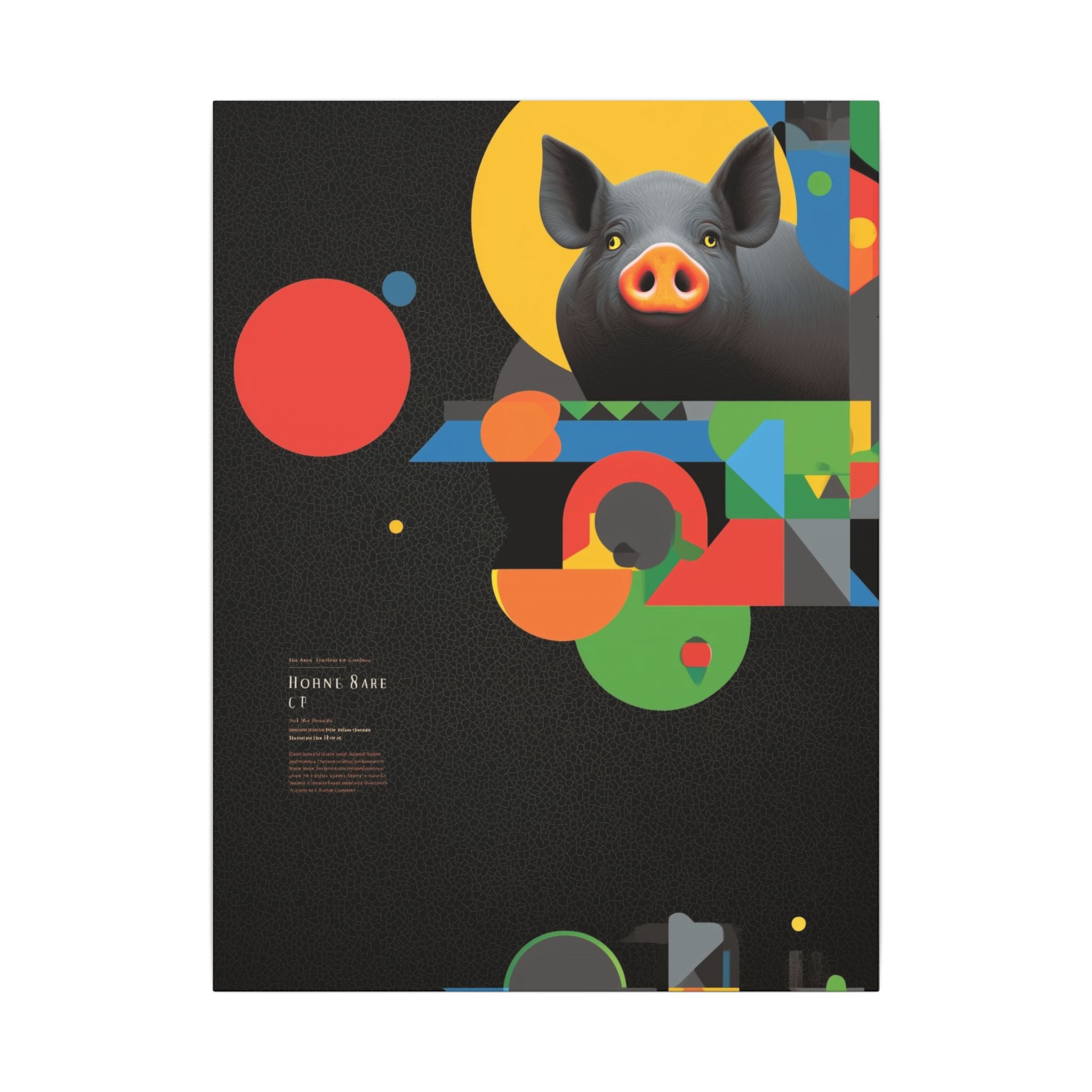 Geometric Pig Odyssey: Abstract Graphic Design Poster, Avant-Garde Animal Art   |    Custom Orders Available