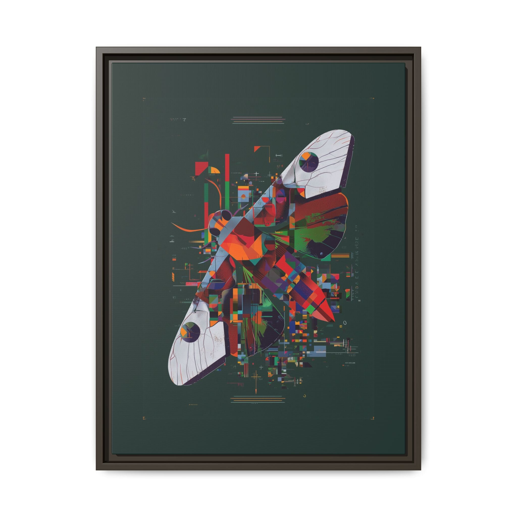 Digital Metamorphosis Framed Print: Geometric Butterfly Abstrac, Cubist Technological   |  Personalized & Custom Orders Available