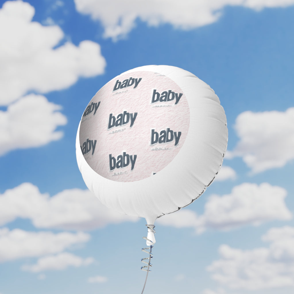 Baby Shower Mylar Balloon — Pink 'baby' Printed Helium Balloon