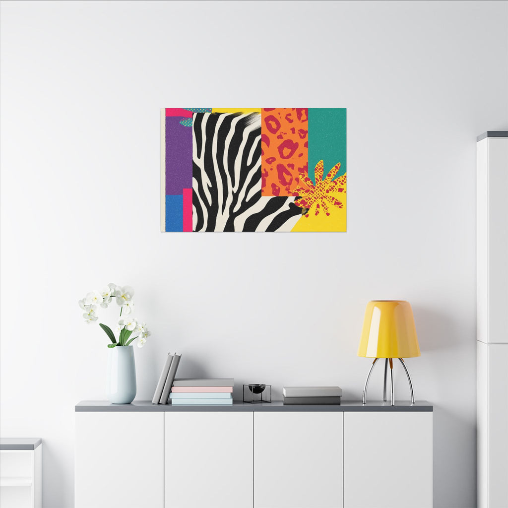Pop Geometry: Zebra Leopard Fusion, Geometric Color Block, Modern Abstract Design   |   Custom Orders Accepted