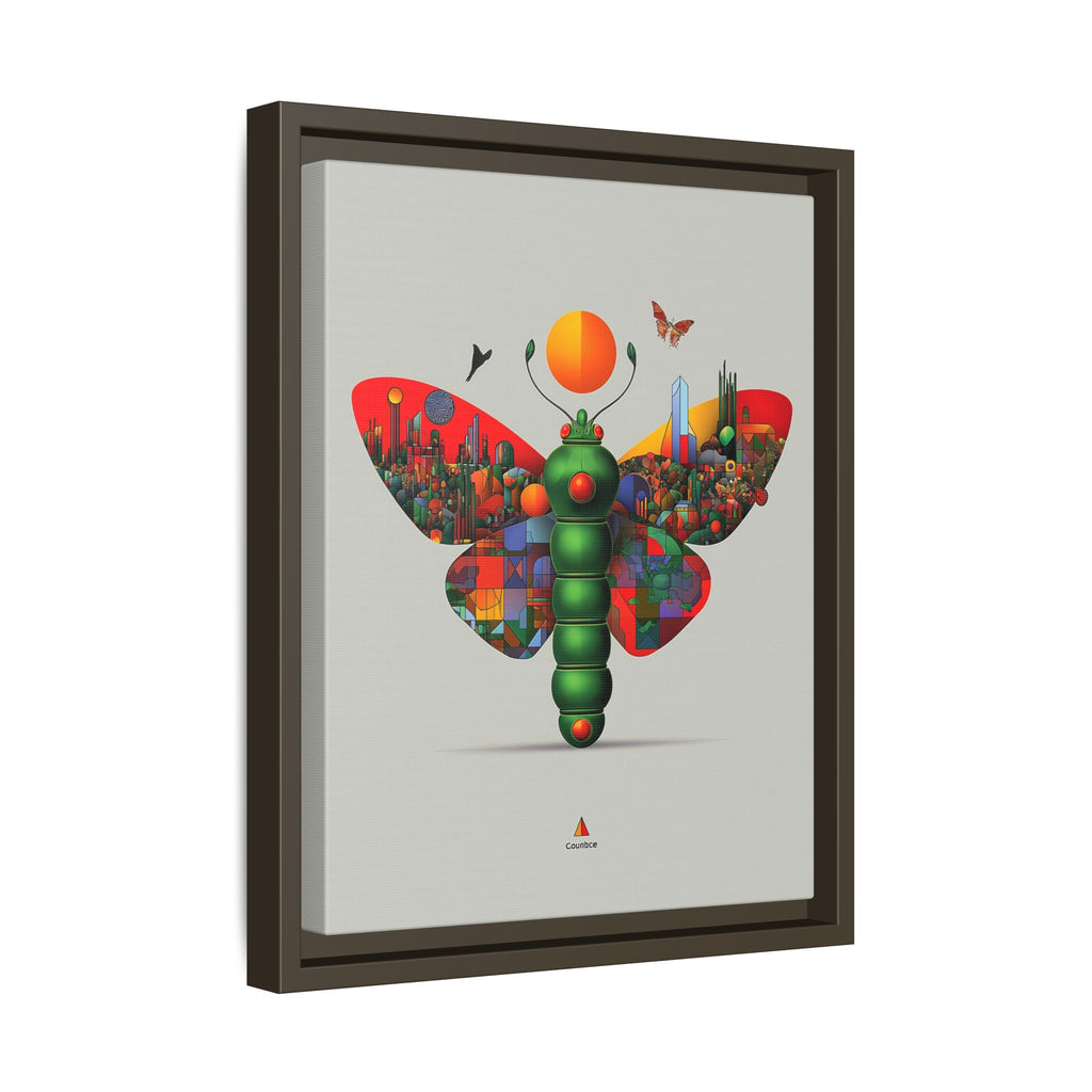 Urban Metamorphosis Framed Print: Geometric Cityscape Butterfly, Digital Surrealism Collage   |  Custom Orders Available