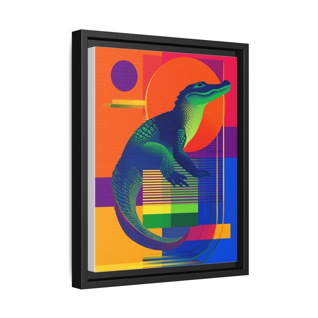 Geometric Alligator Framed Print: Pop Art Reptile, Vibrant Gradient Composition   |  Personalized & Custom Orders Available