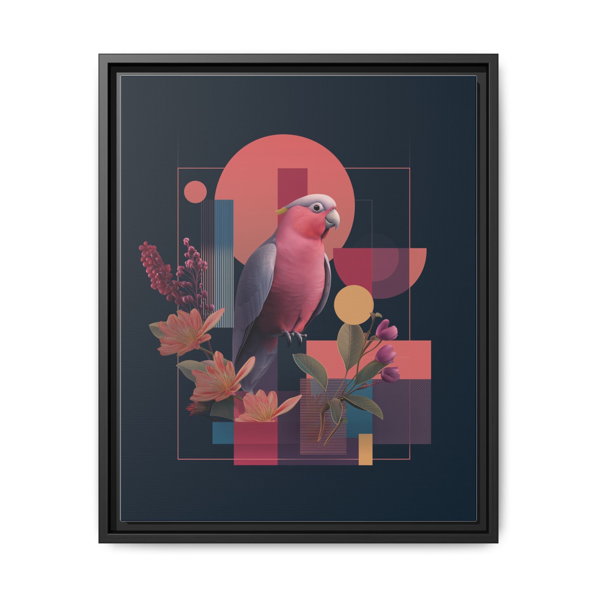 Geometric Rose Galah: Digital Art Deco, Retro-Futuristic Parrot Composition   |    Custom Orders Available