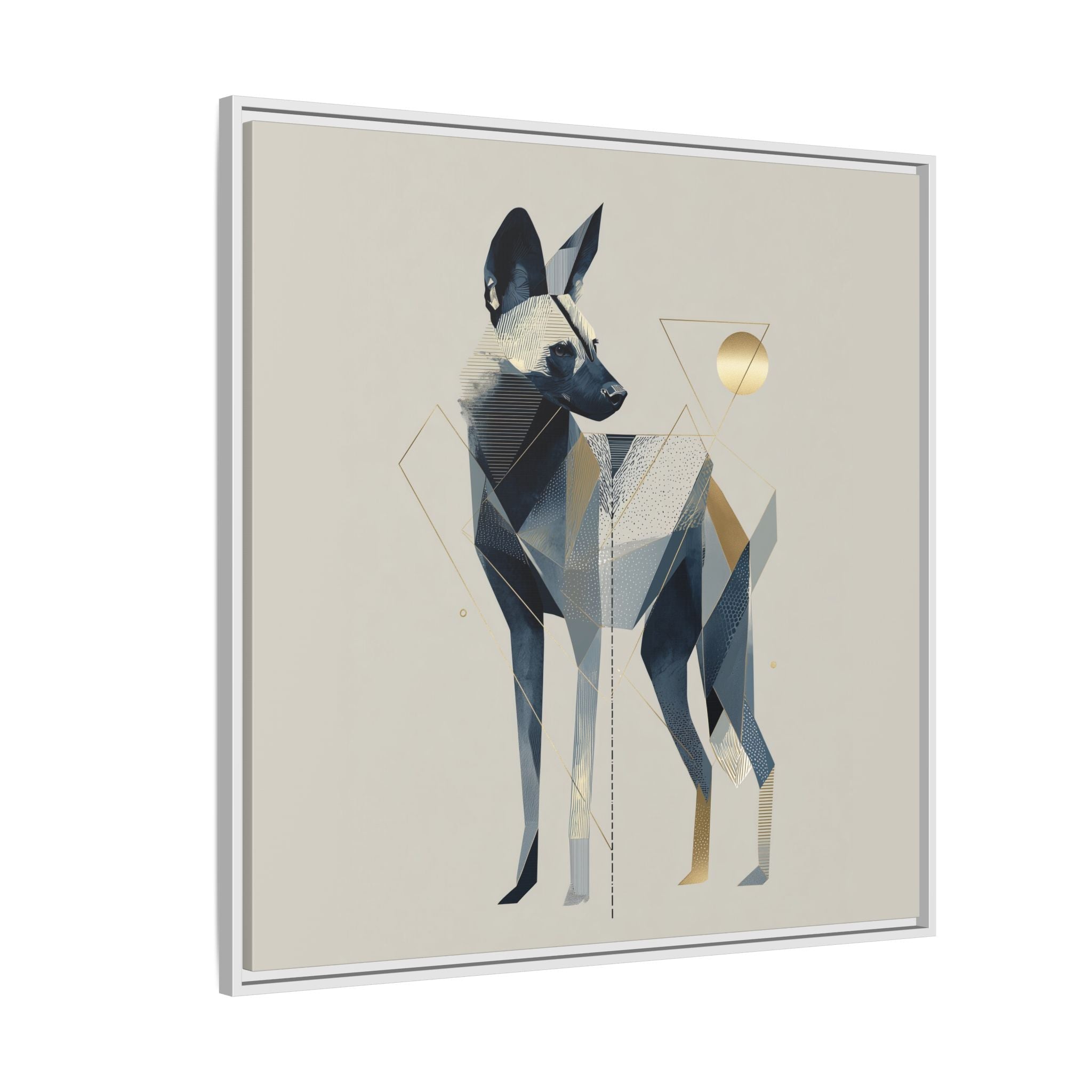 Canine Geometry: Fragmented African Wild Dog Portrait, Modern Graphic Design Study   |  Personalized & Custom Orders Available