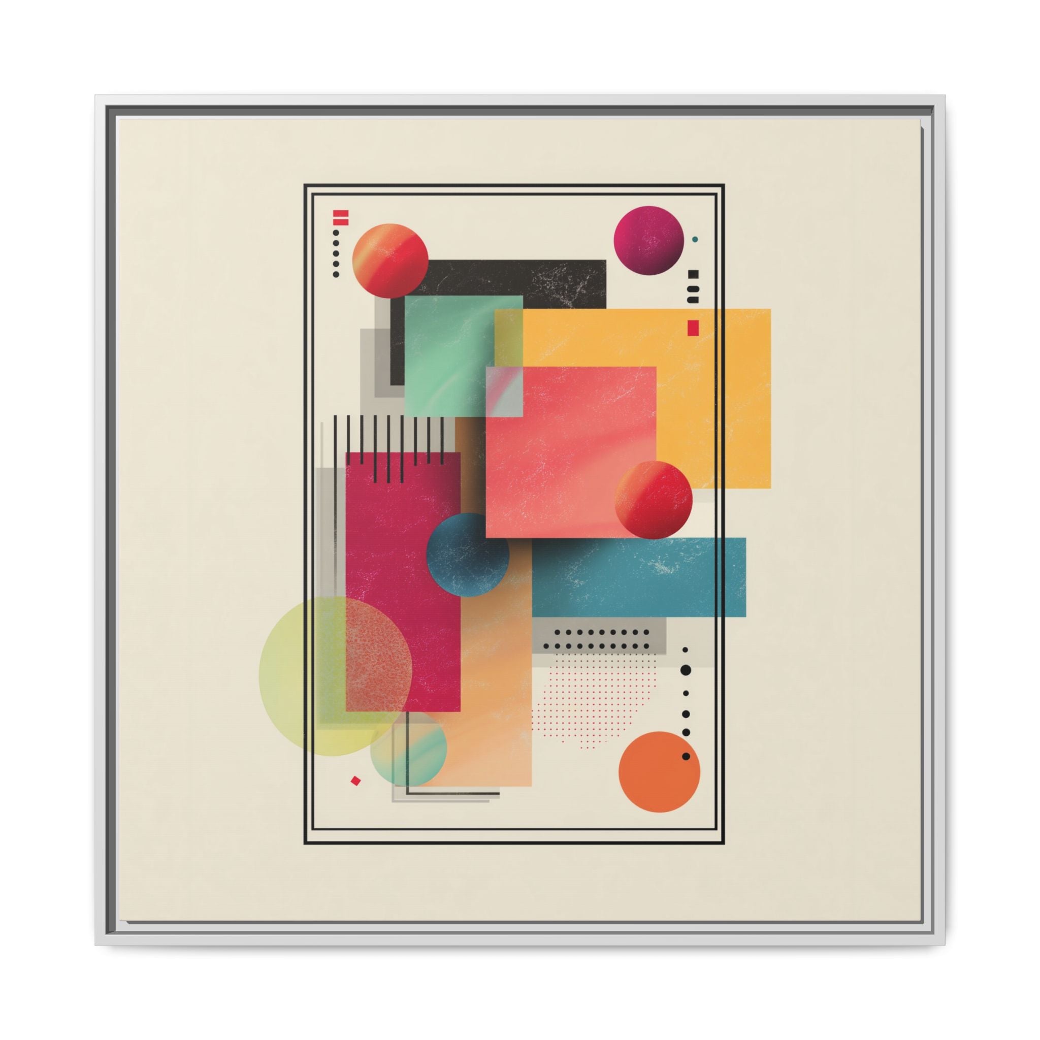 Geometric Harmony: Bauhaus Intersections, Digital Abstract Layers, Contemporary Color Palette   |   Custom Orders Accepted