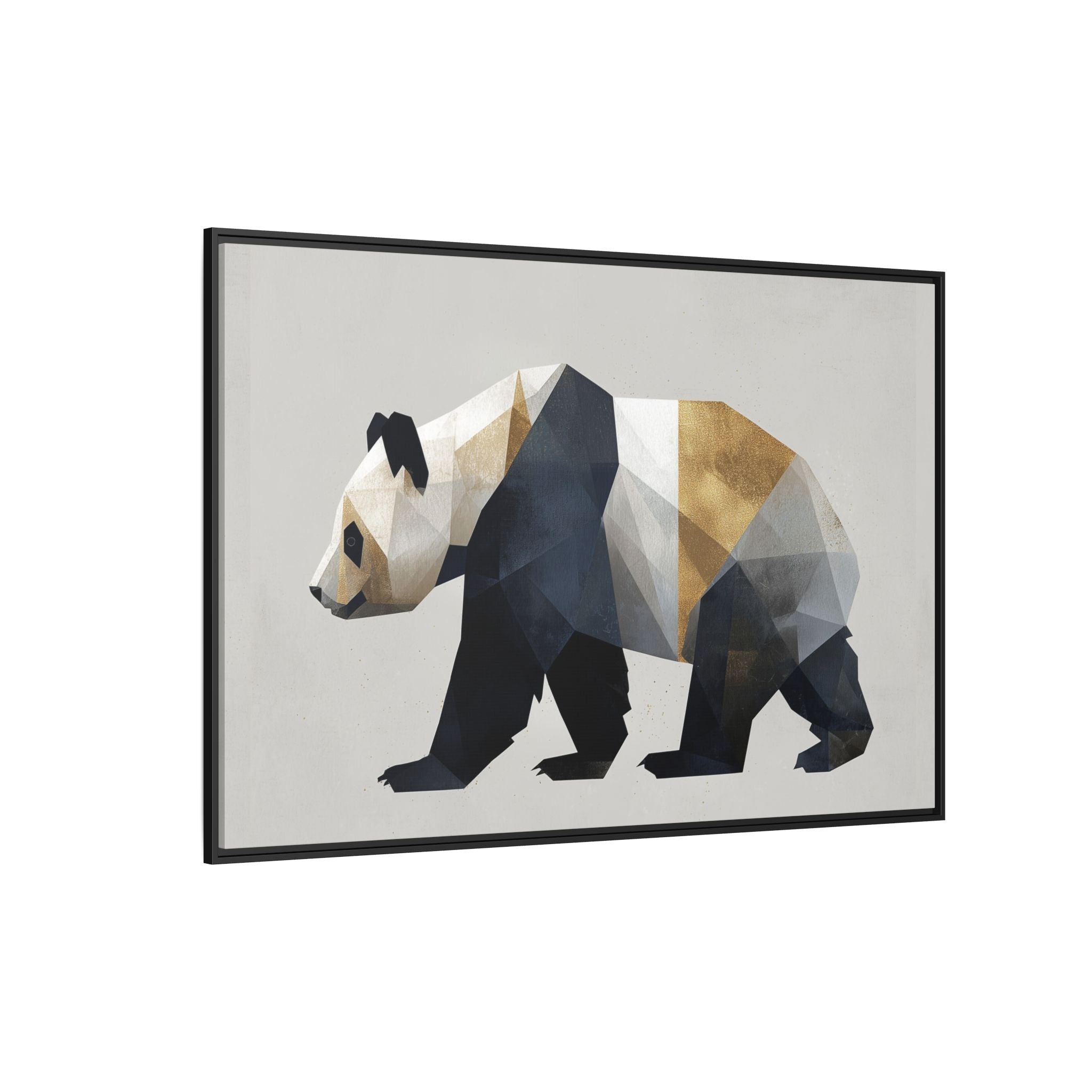 Geometric Panda: Low-Poly Digital Art, Metallic Contemporary Design   |  Personalized & Custom Orders Available