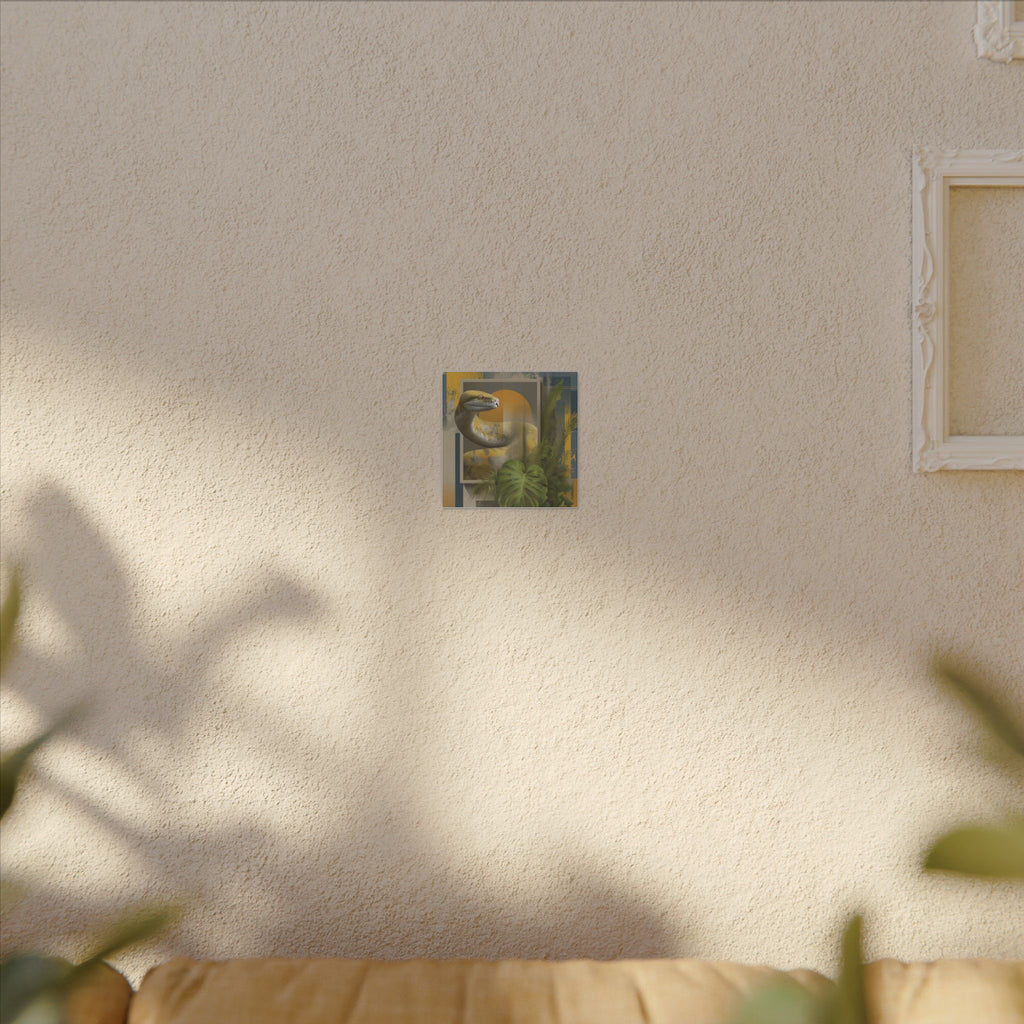 Serpent's Geometric Symphony: Tropical Python Illustration, Modern Graphic Design   |    Custom Orders Available