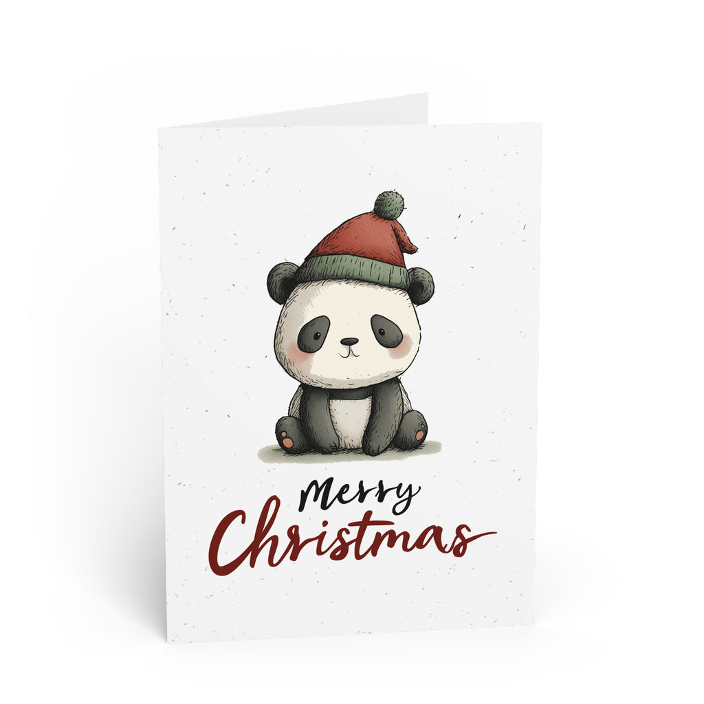Holiday Panda Cheer: Festive Winter Cartoon, Whimsical Christmas Sketch, Adorable Seasonal Illustration | Custom Orders Accepted