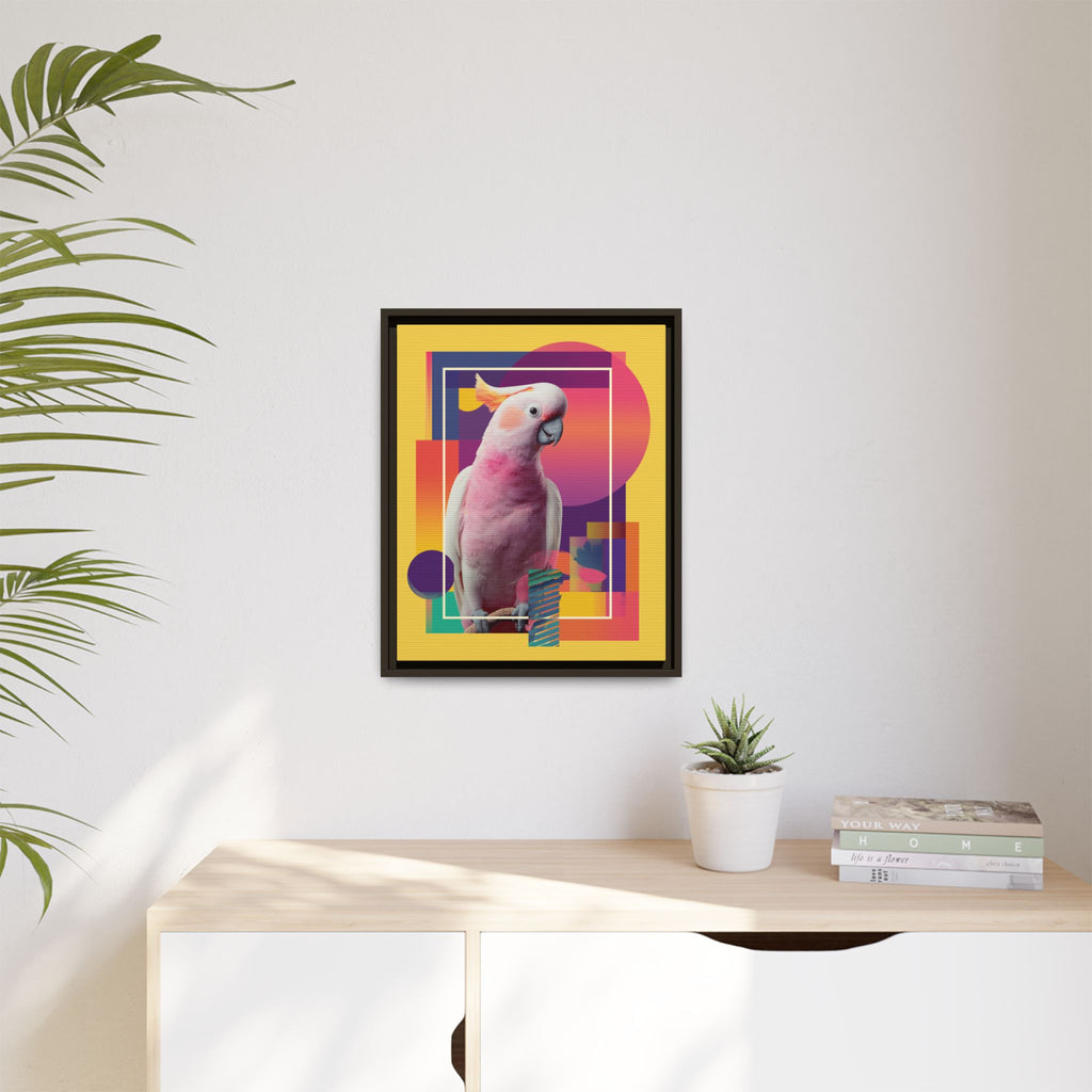 Geometric Cockatoo Composition: Moluccan Parrot Portrait, Modern Abstract Design   |    Custom Orders Available