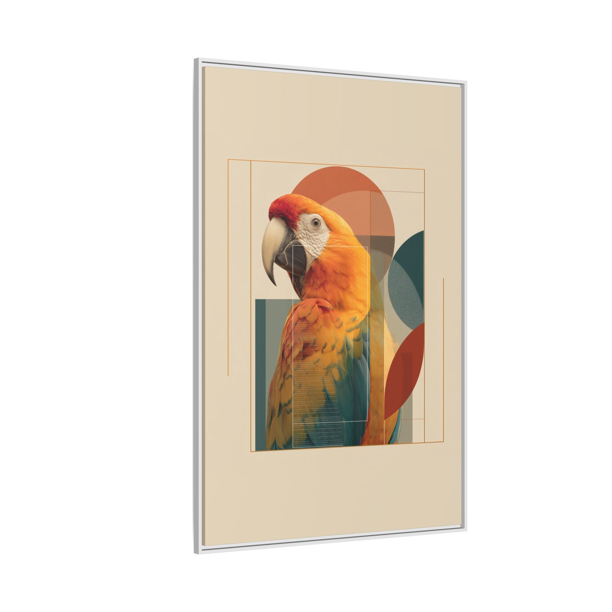 Macaw Geometry: Vibrant Avian Portrait, Modernist Graphic Design   |  Personalized & Custom Orders Available