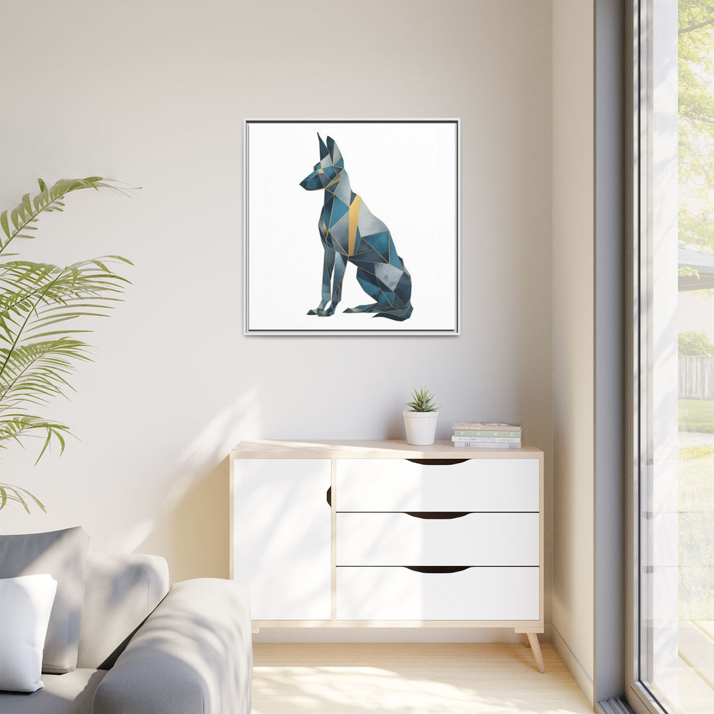 Geometric Canine Mosaic: Fractured Blue Shepherd, Modern Polygonal Art   |  Personalized & Custom Orders Available