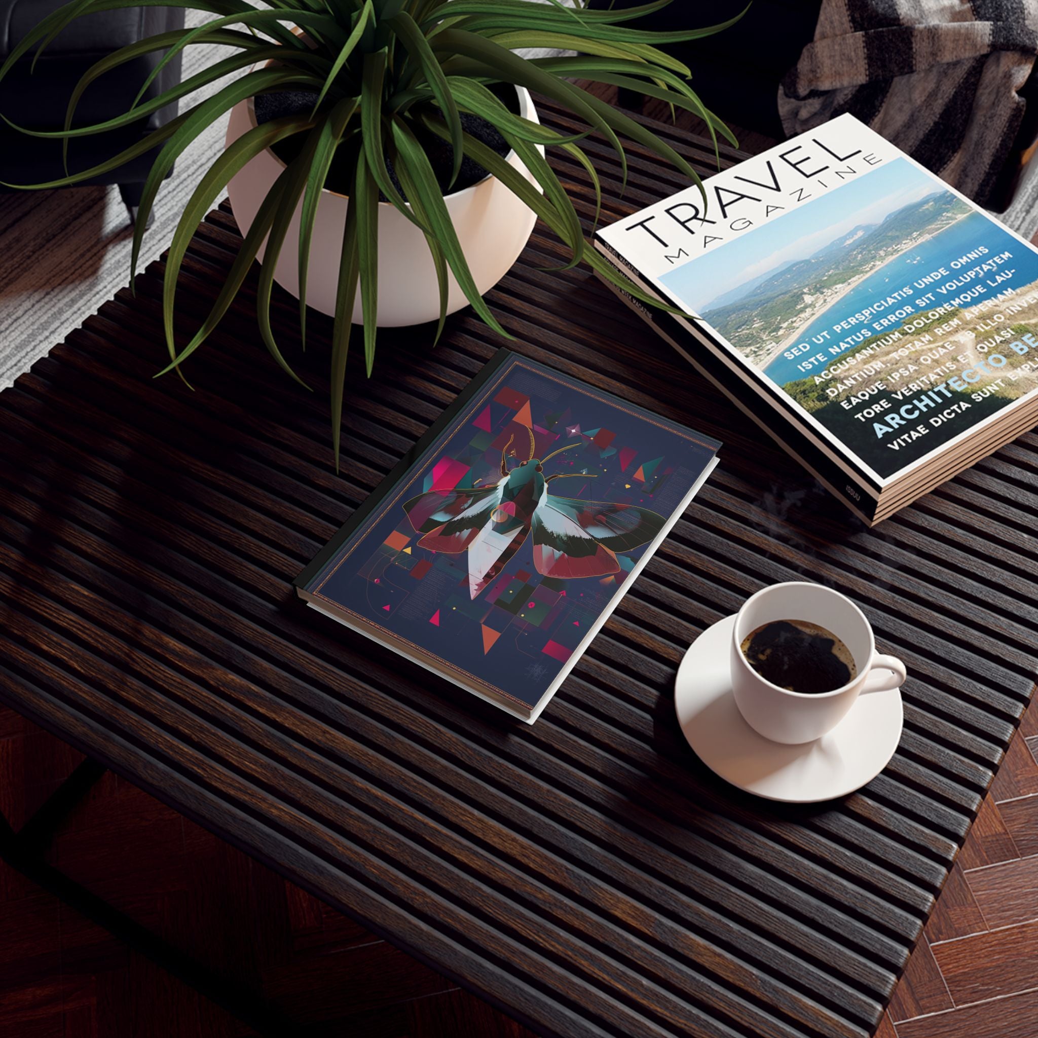 Prismatic Wings: Geometric Butterfly Art, Digital Abstract Composition Personalized Journal   |