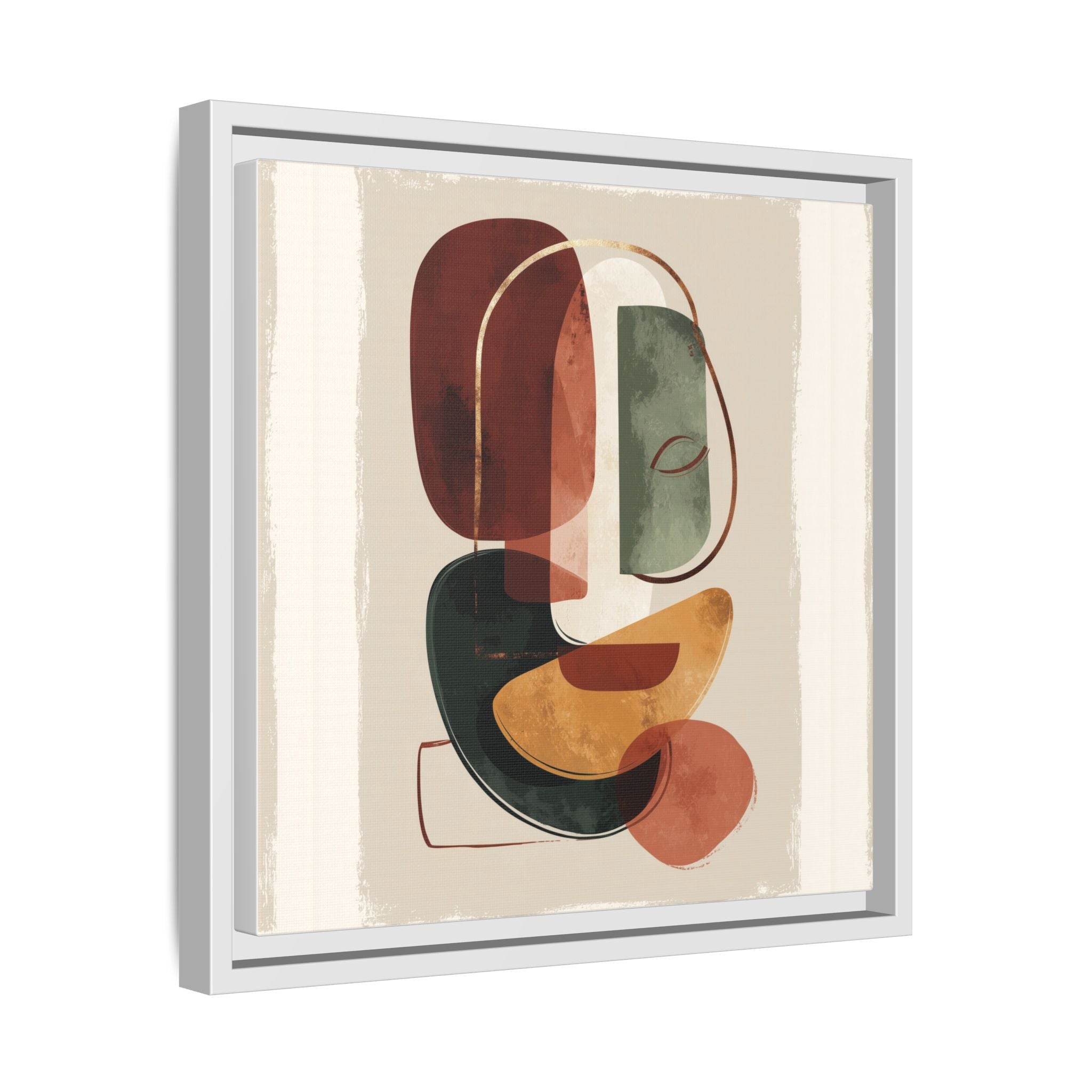 Layered Geometries: Mid-Century Modern Composition, Organic Abstract Design, Translucent Intersecting Shapes   |   Custom Orders Accepted