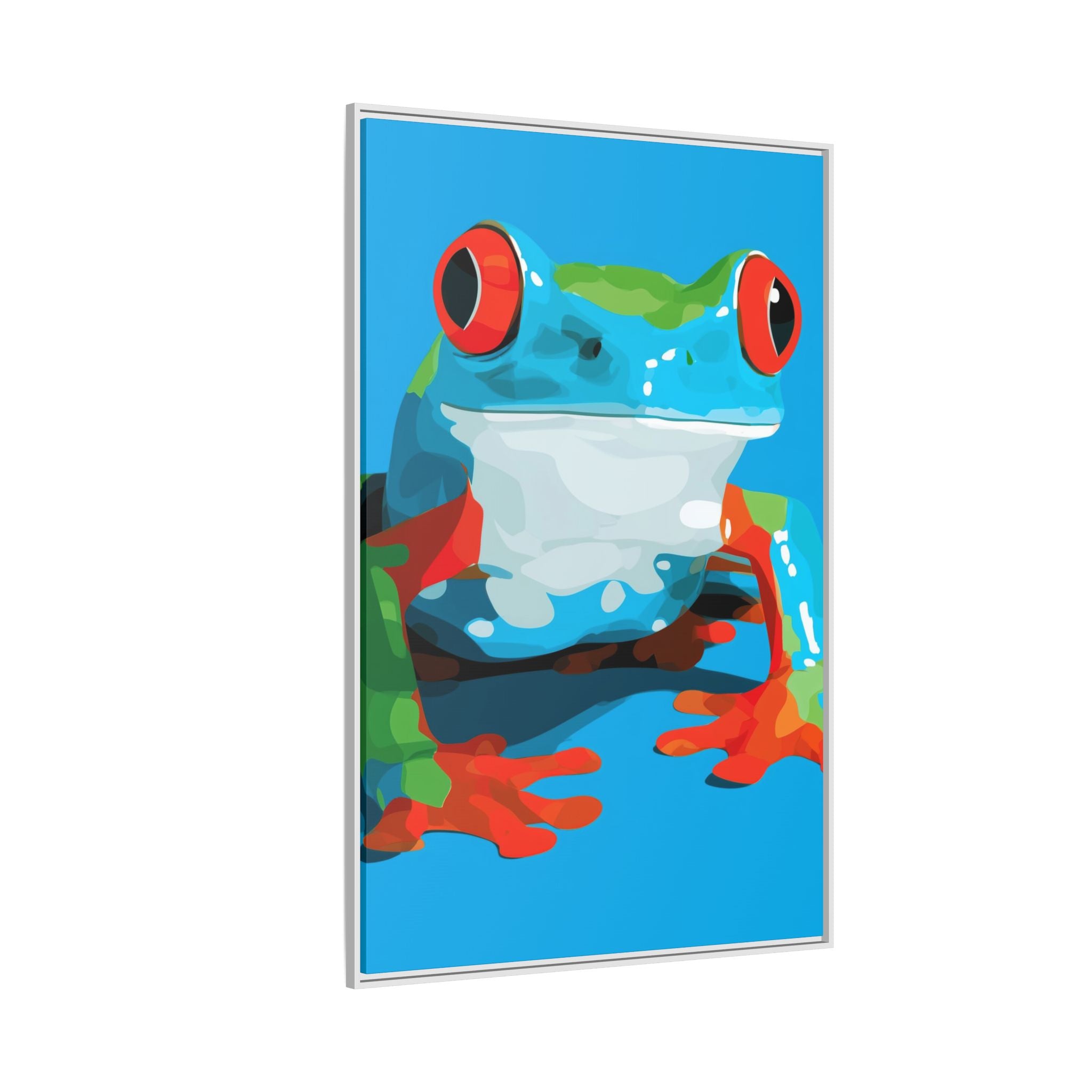 Red-Eyed Green Tree Frog Framed Print : Graphic Design, Pop Art Amphibian Portrait   |  Personalized & Custom Orders Available