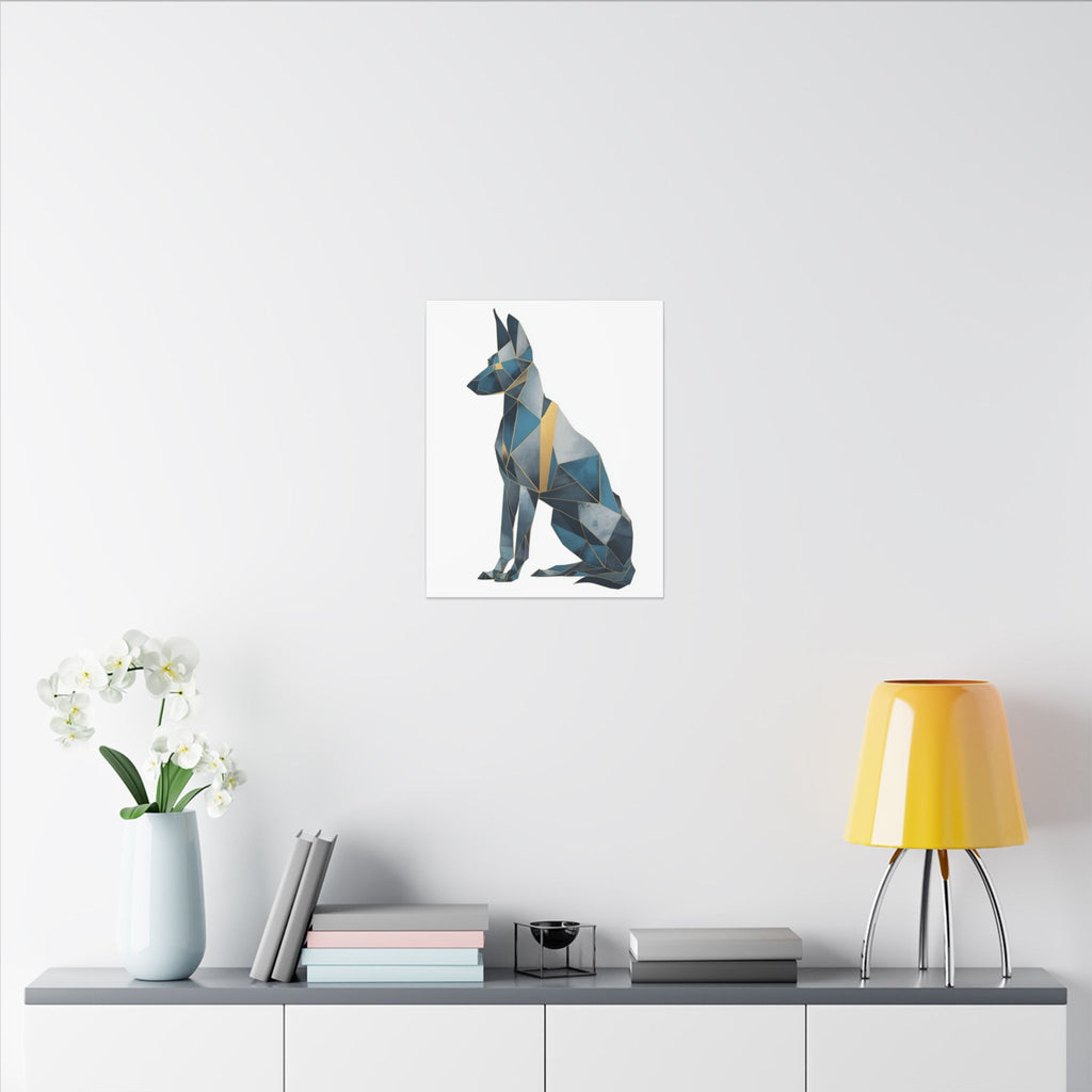 Crystalline Canine: Geometric Dog Portrait, Digital Art Polygon Style, Modern Architectural Animal Design   |  Personalized & Custom Orders