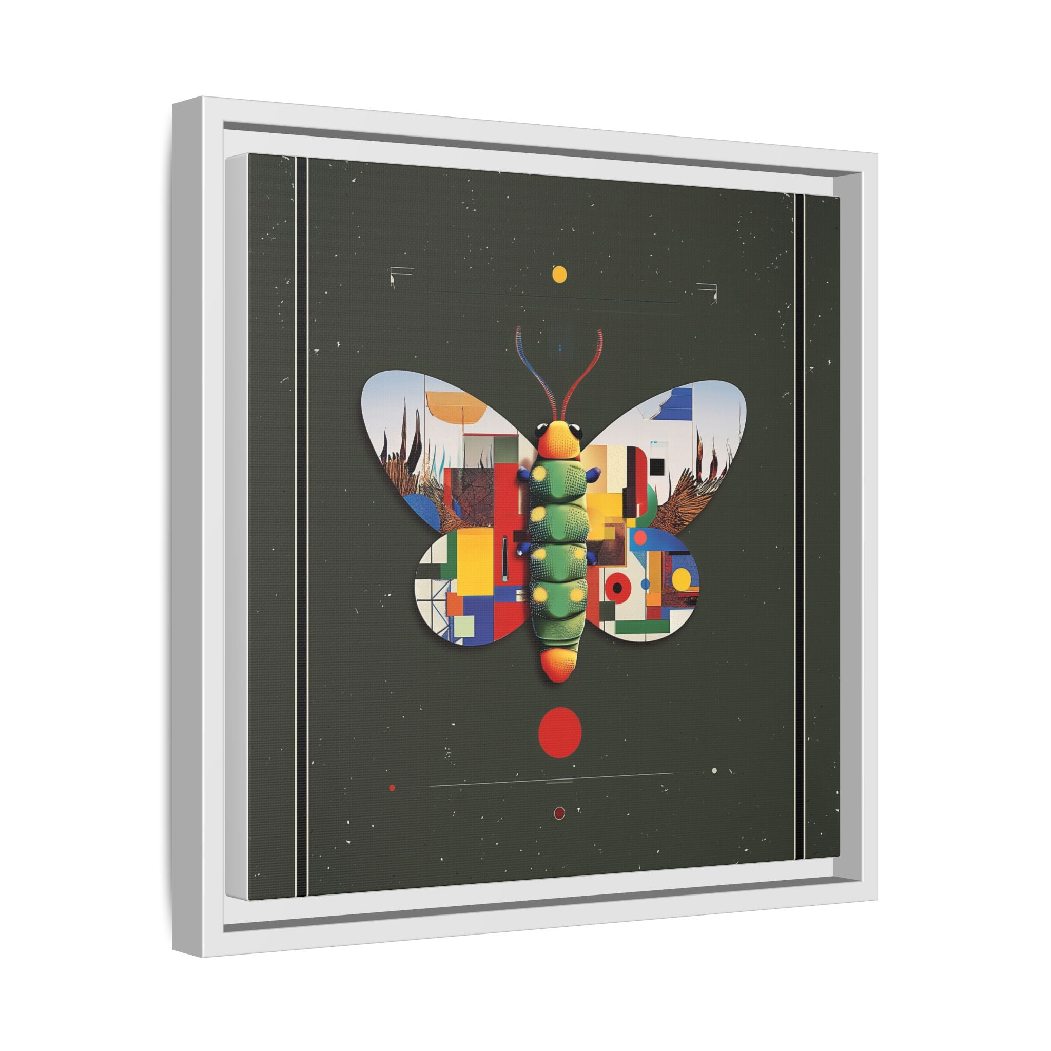 Geometric Butterfly Framed Print : Digital Cubist Interpretation, Modernist Entomological Design   |  Personalized & Custom Orders Available