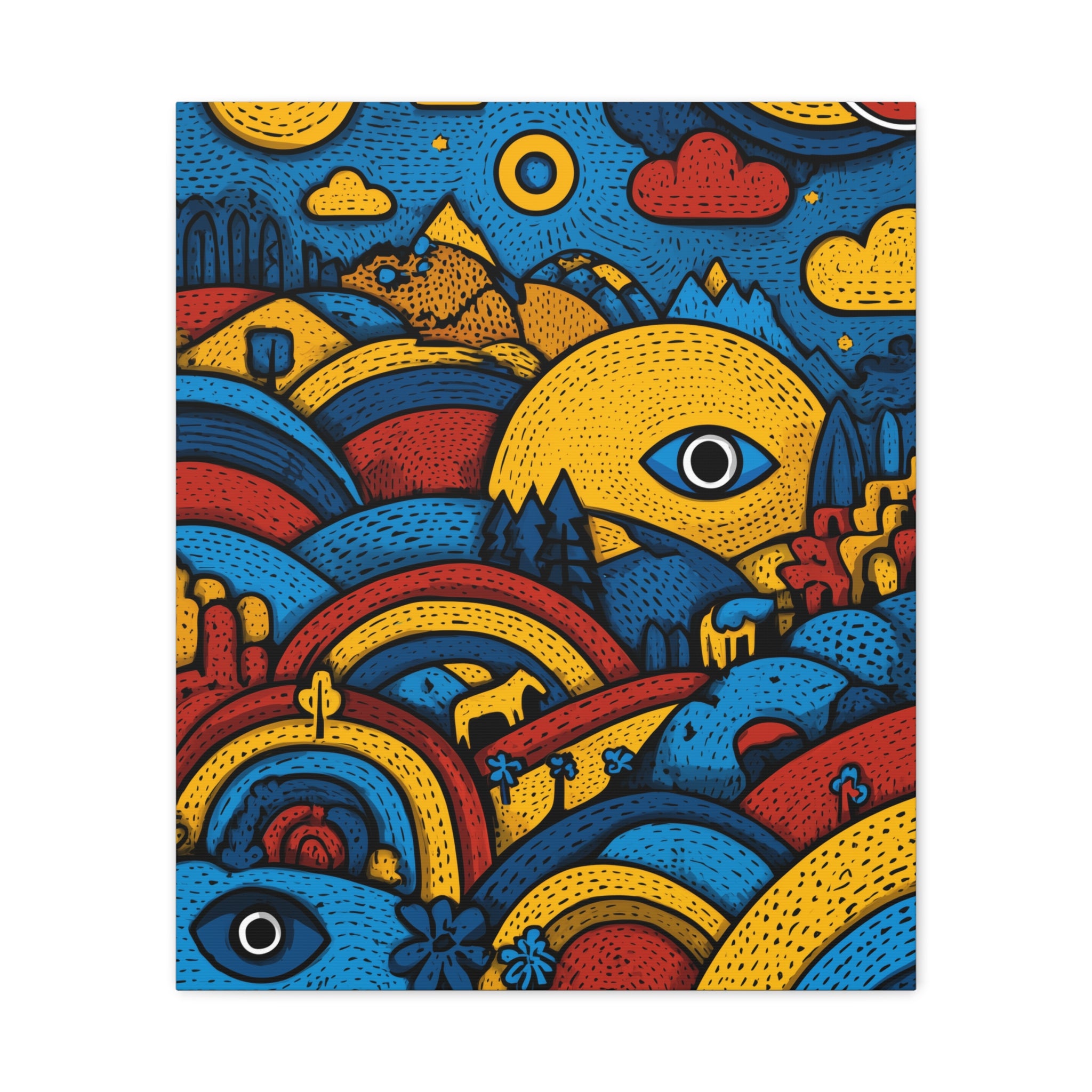 Colorful Landscape Canvas Artwork, Abstract Wall Decor, Home Wall Art, Boho Decor, Eye-catching Art for Living Room