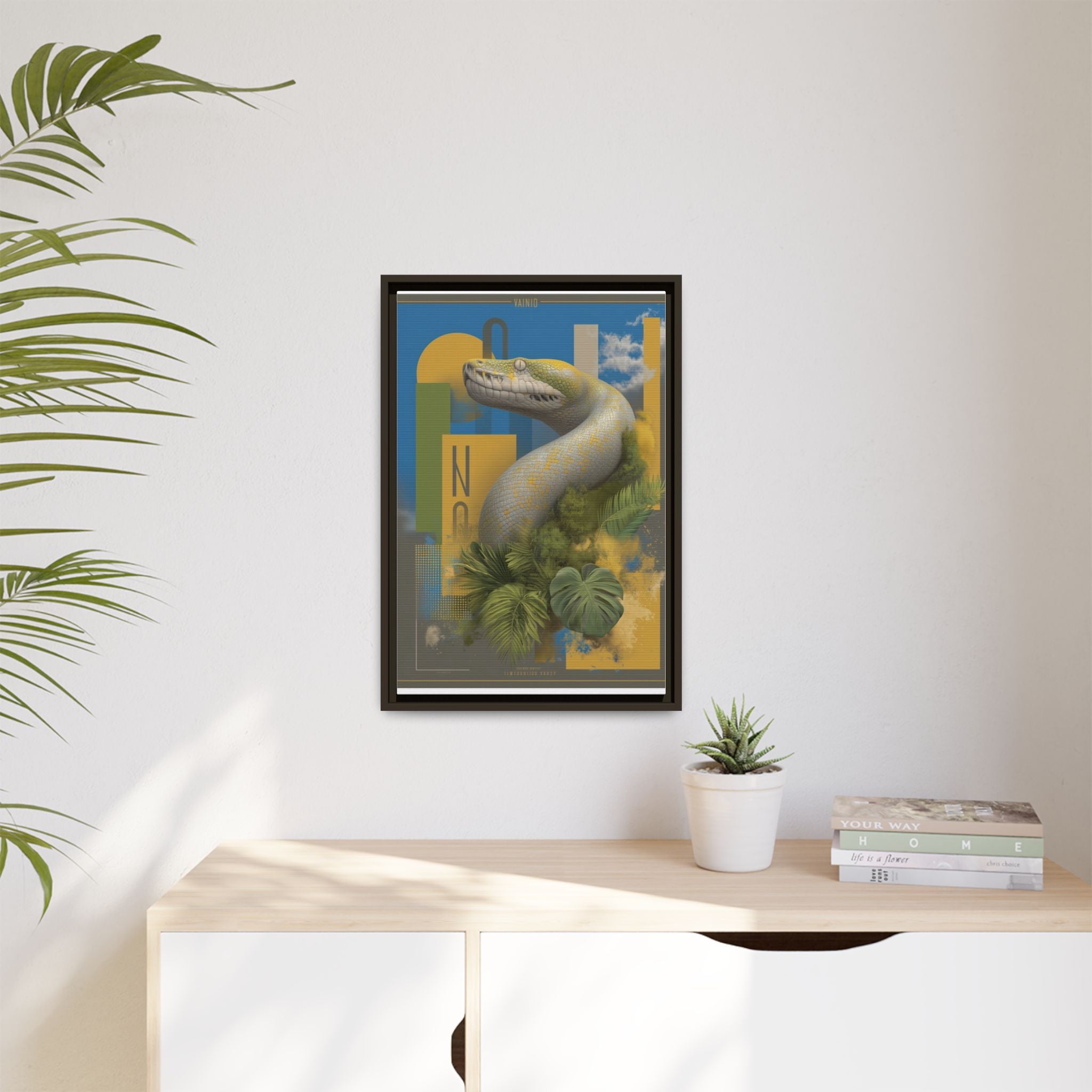 Serpent's Geometry: Tropical Anaconda Graphic Design, Modern Wildlife Illustration   |  Personalized & Custom Orders Available