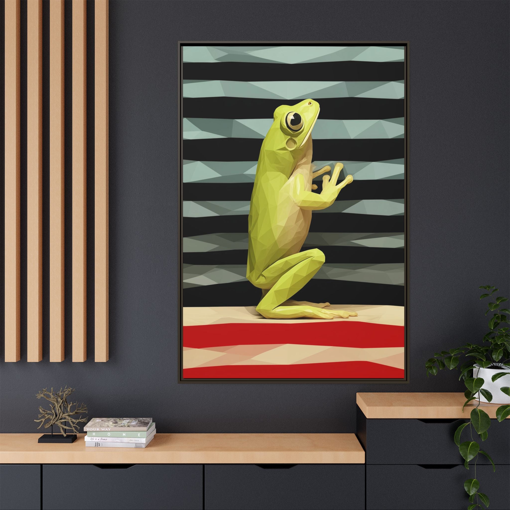 Geometric Frog Ascendant: Low-Poly Digital Amphibian, Architectural Nature Art   |    Custom Orders Available
