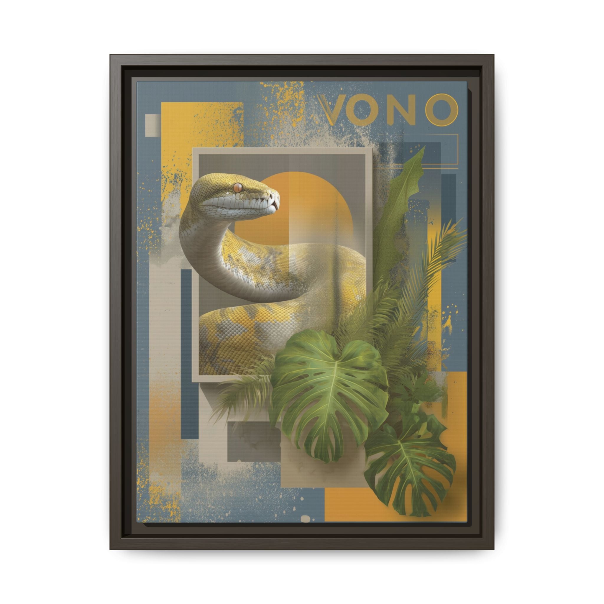 Serpent of Geometric Dimensions: Tropical Vono Design, Abstract Wildlife Art   |  Personalized & Custom Orders Available