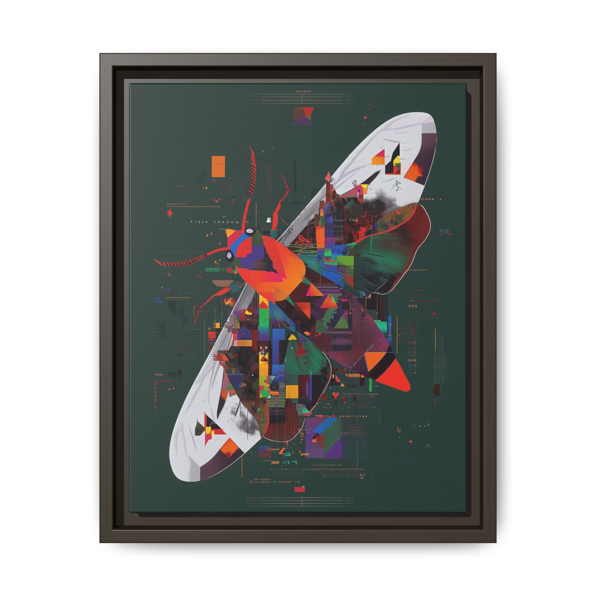 Digital Metamorphosis Framed Print : Geometric Butterfly Synthesis, Technological Nature Rendering   |   Custom Orders Available