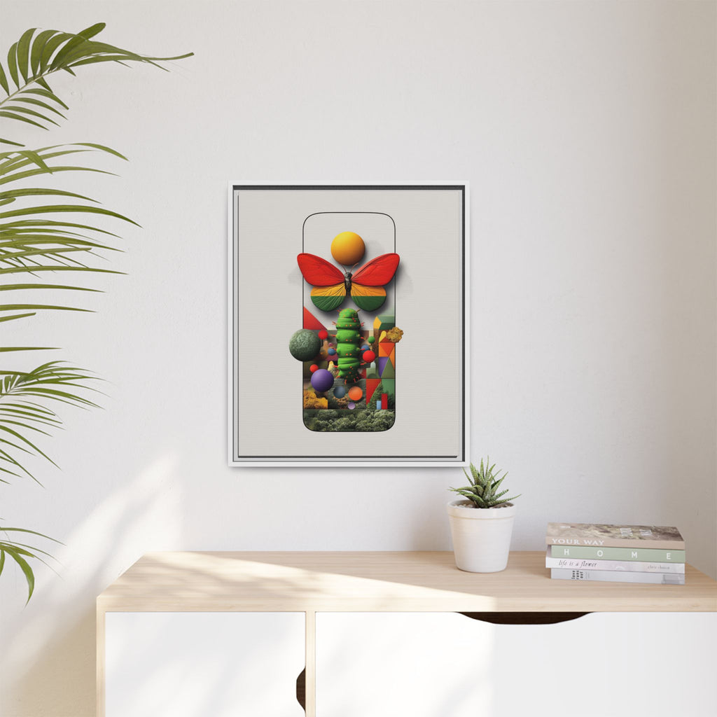 Metamorphosis Framed Print : Geometric Nature Transformation, Vibrant Butterfly Composition   |  Personalized & Custom Orders Available