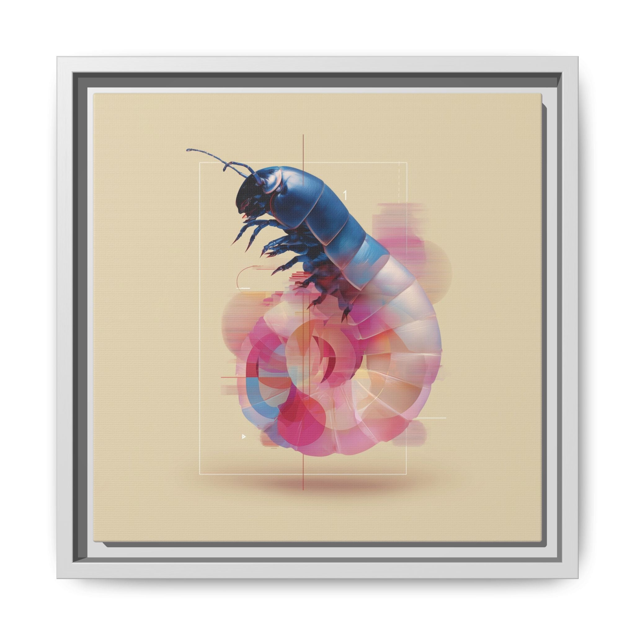 Exoskeleton Enigma: Digital Glitch Isopod, Metallic Crustacean Portrait   |  Personalized & Custom Orders Available