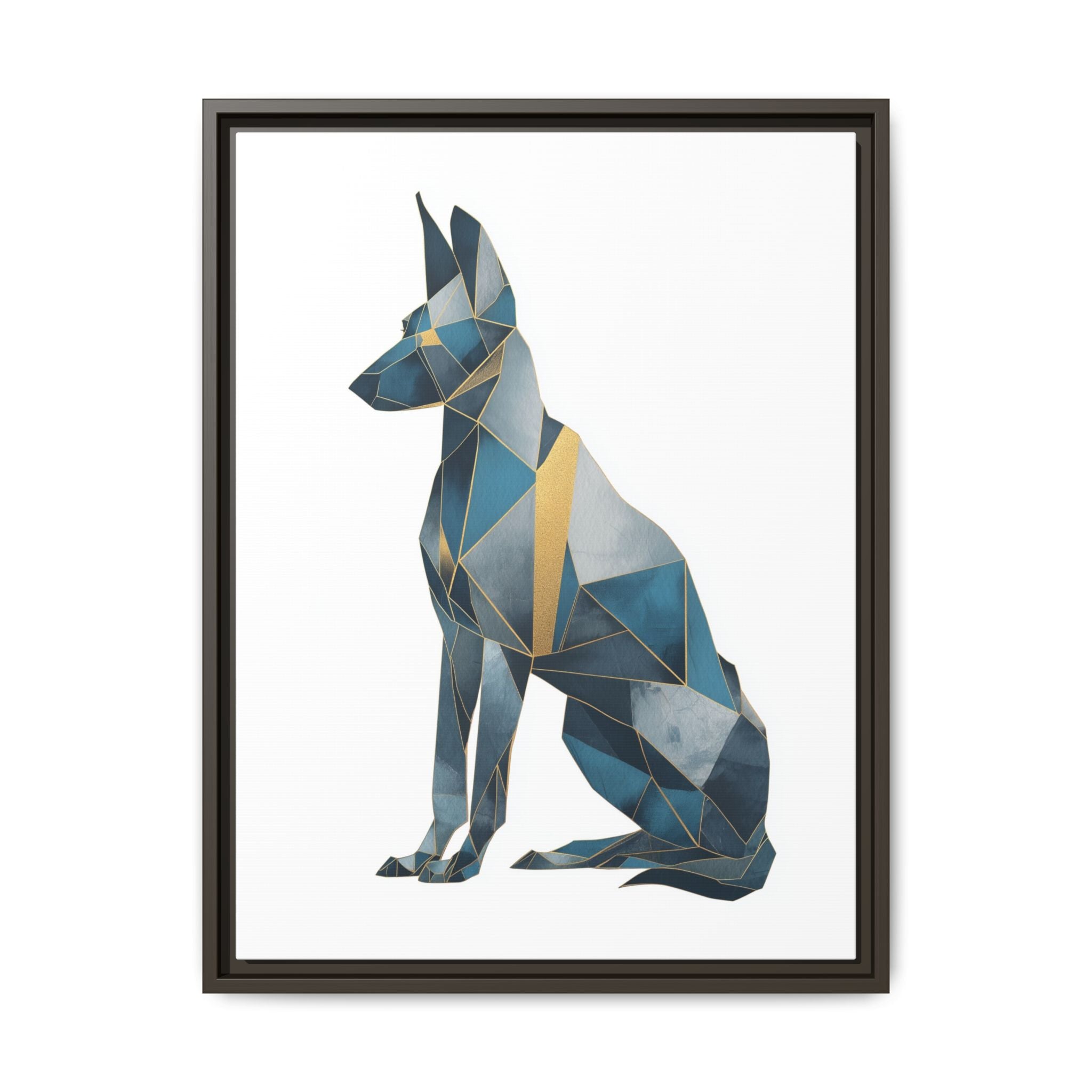 Geometric Canine Mosaic: Fractured Blue Shepherd, Modern Polygonal Art   |  Personalized & Custom Orders Available