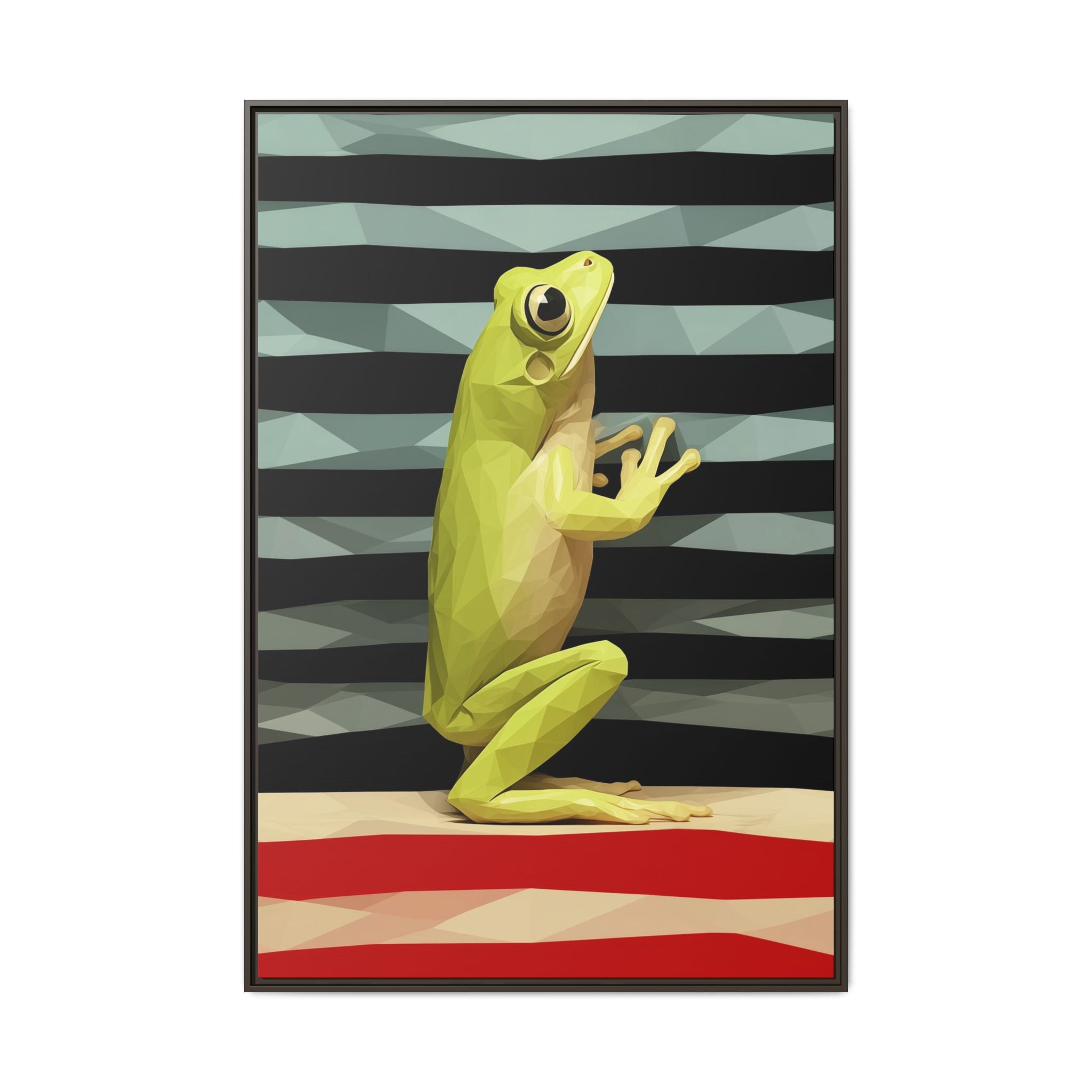 Geometric Frog Ascendant: Low-Poly Digital Amphibian, Architectural Nature Art   |    Custom Orders Available