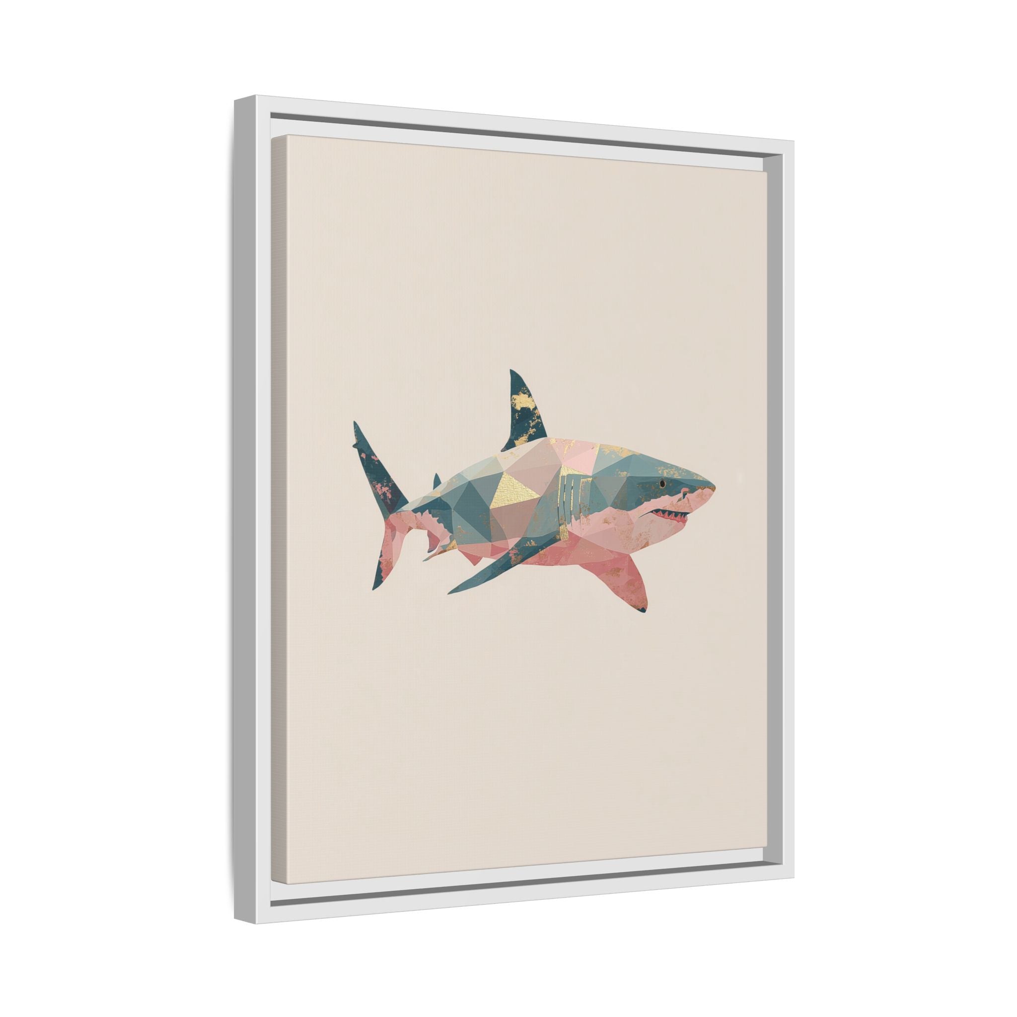 Geometric Shark Spectrum: Polygonal Marine Predator, Abstract Metallic Design   |  Personalized & Custom Orders Available