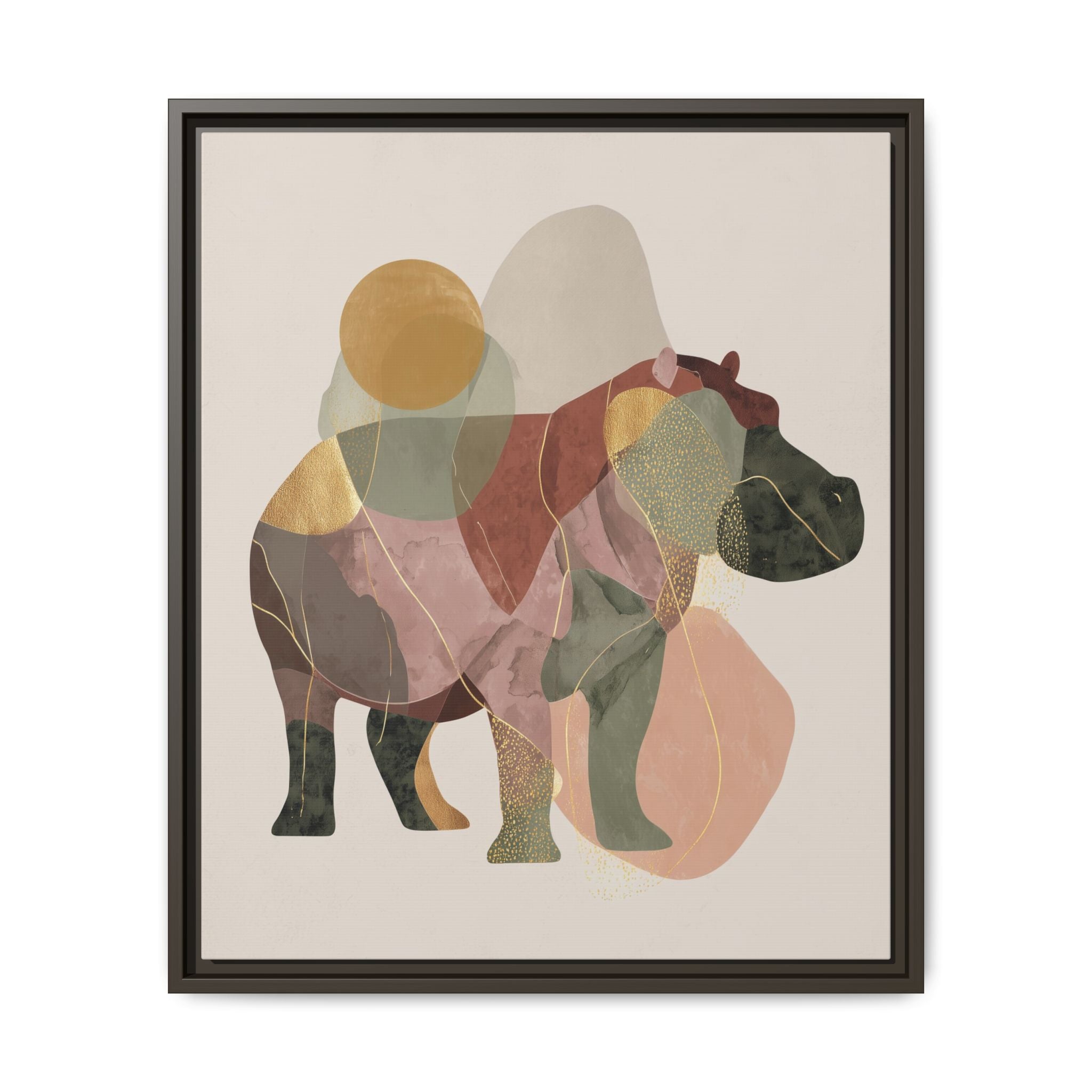 Geometric Harmony: Abstract Hippo Silhouette, Modern Minimalist Animal Art   |    Custom Orders Available