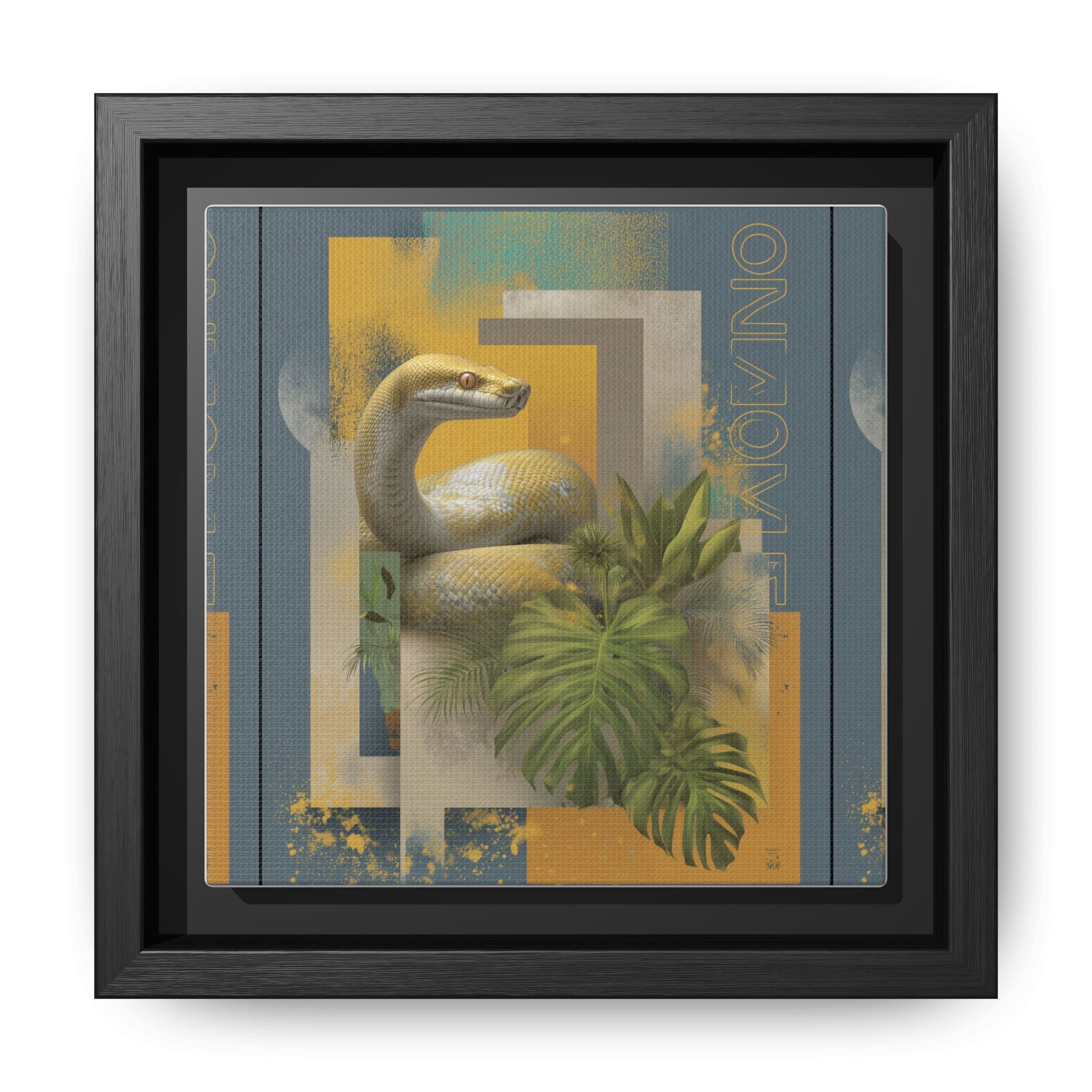 Serpent in Geometry: Tropical Albino Snake Portrait, Modern Botanical Illustration   |    Custom Orders Available