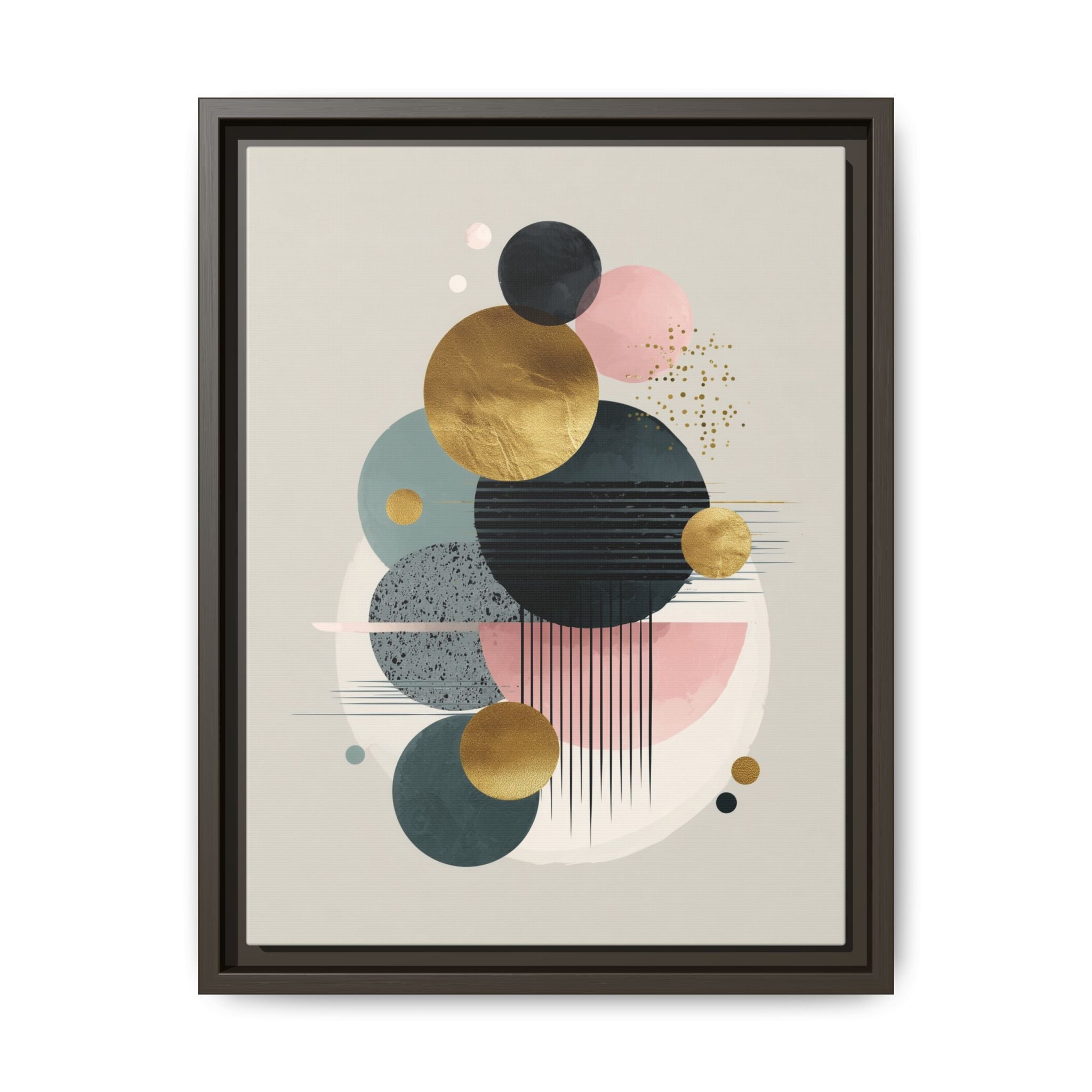 Geometric Harmony: Intersecting Circles, Mid-Century Modern Design, Abstract Metallic Composition   |   Custom Orders Accepted
