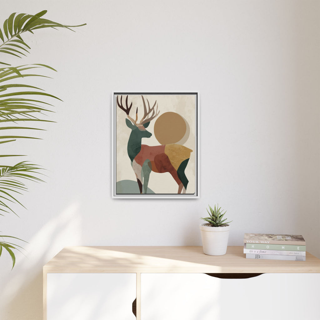 Geometric Deer Mosaic Framed Print : Modern Abstract Wildlife Art, Minimalist Nature Print   |  Personalized & Custom Orders Available