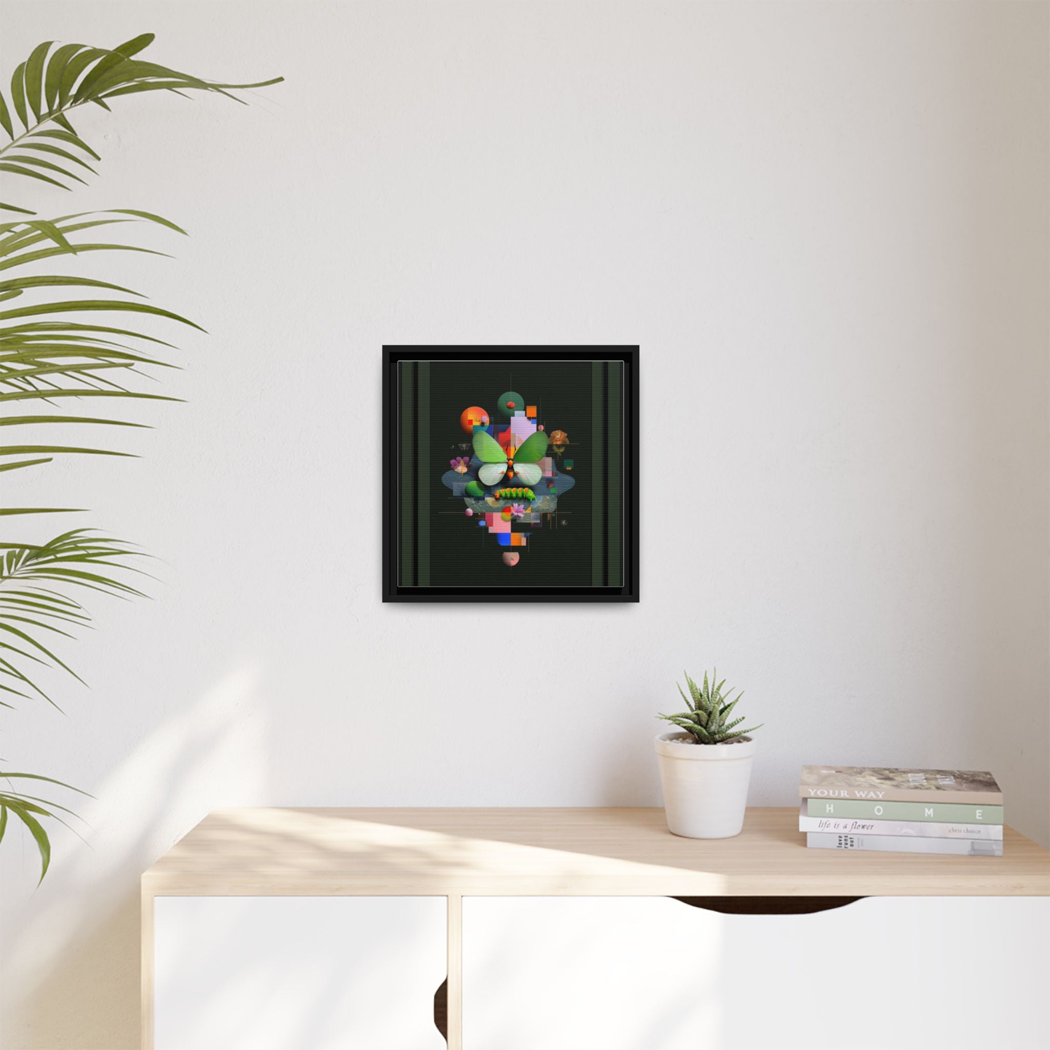 Metamorphosis Geometry Framed Print : Digital Nature Synthesis, Butterfly Abstraction   |  Personalized & Custom Orders Available