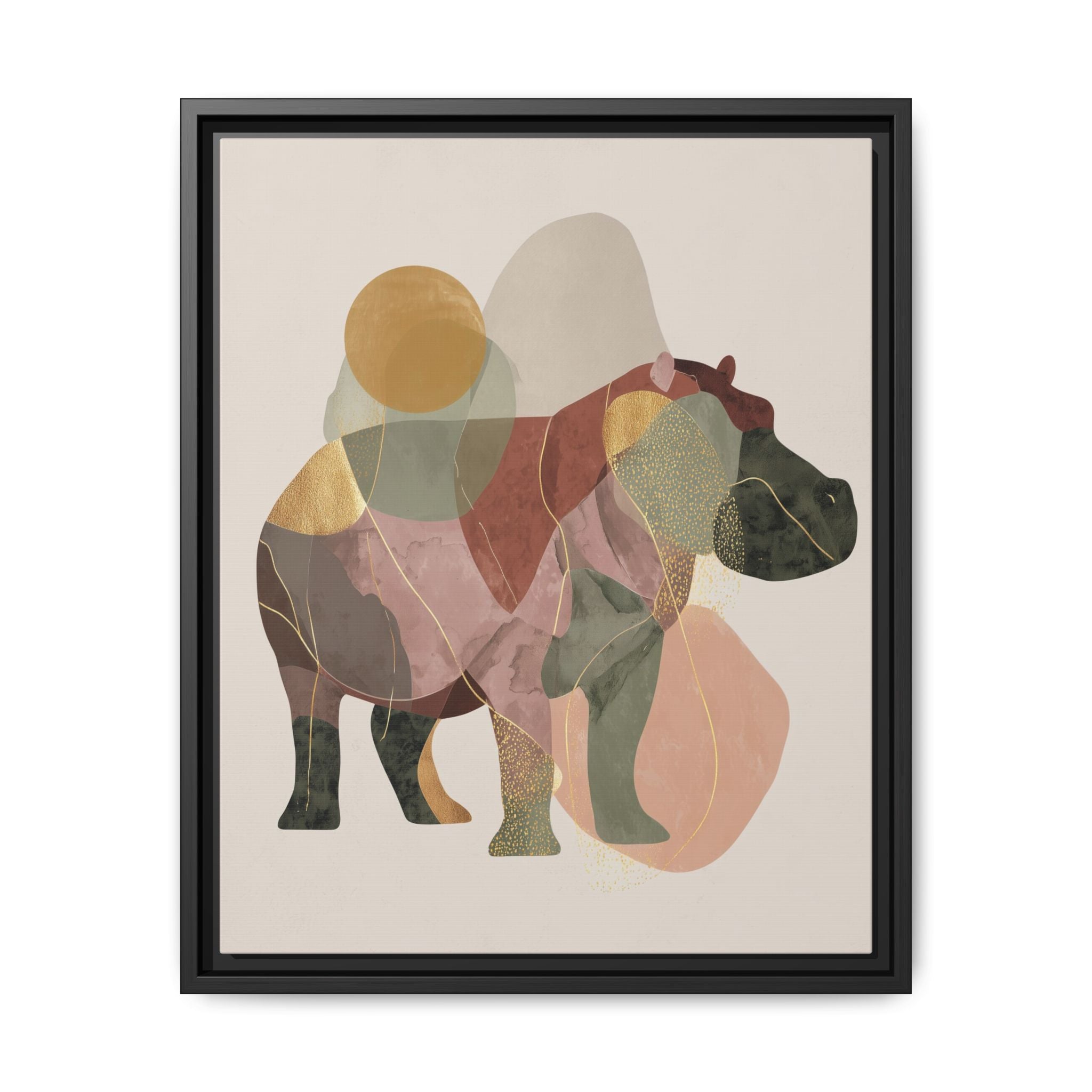 Geometric Harmony: Abstract Hippo Silhouette, Modern Minimalist Animal Art   |    Custom Orders Available