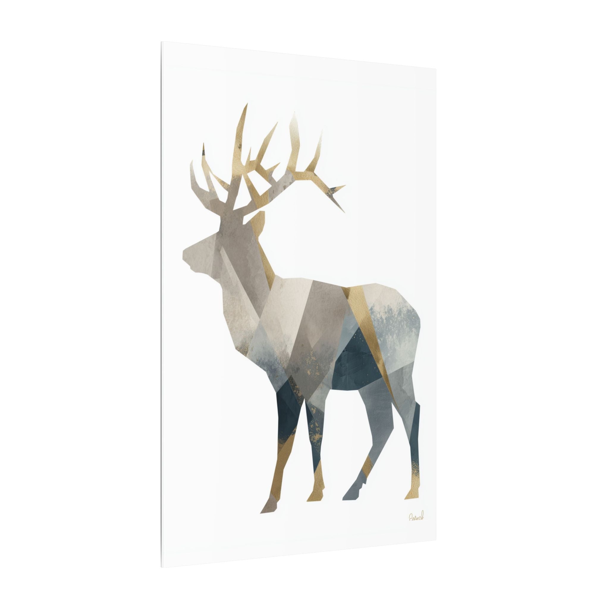 Geometric Stag: Modern Wildlife Art, Digital Graphic Design, Abstract Deer Portrait   |  Personalized & Custom Orders Available