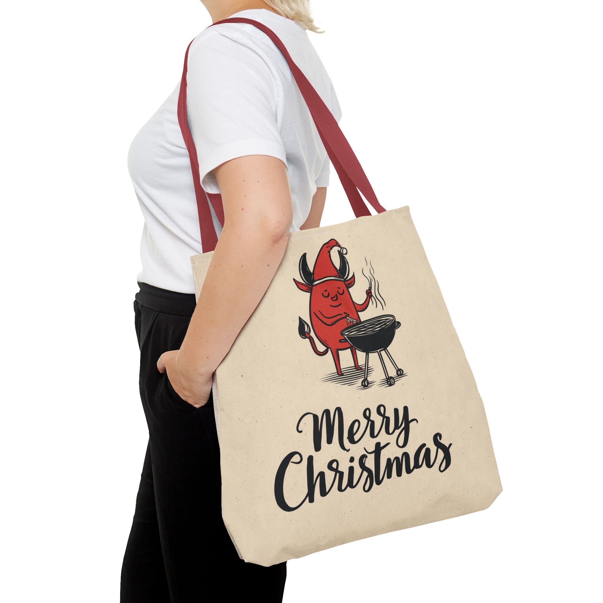 Naughty Santa , Secret Santa, Devil Theme, Devil Themed Art Tote Bag (AOP)