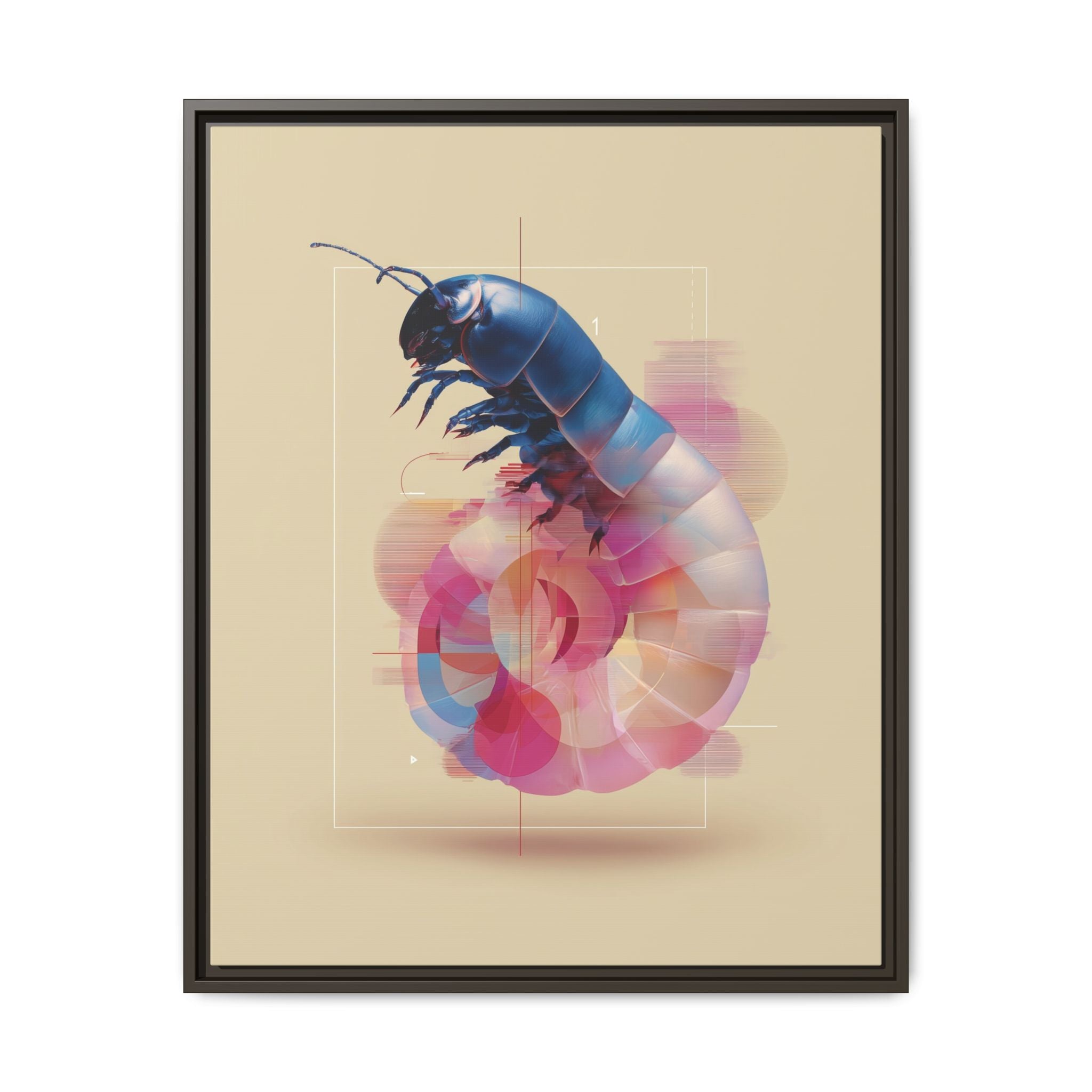 Exoskeleton Enigma: Digital Glitch Isopod, Metallic Crustacean Portrait   |  Personalized & Custom Orders Available