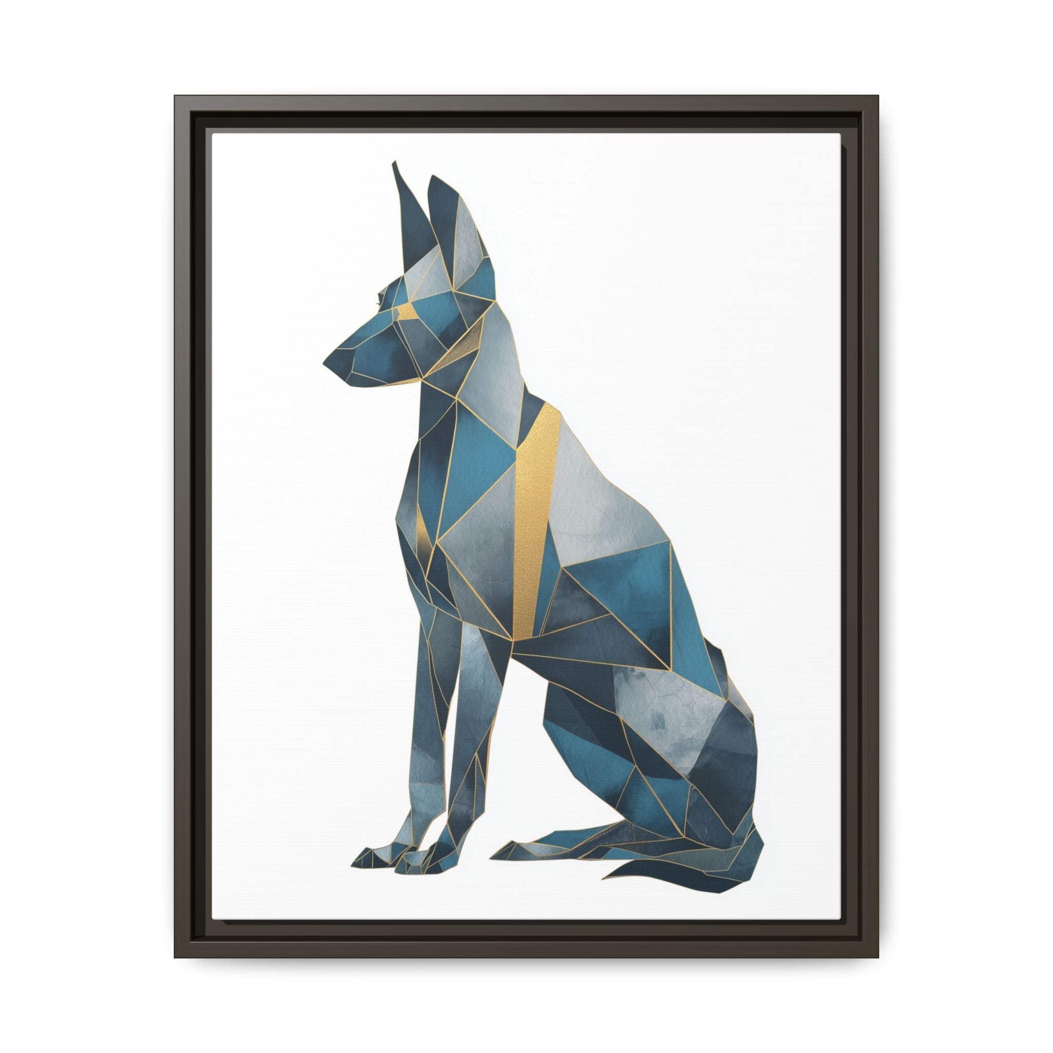 Geometric Canine Mosaic: Fractured Blue Shepherd, Modern Polygonal Art   |  Personalized & Custom Orders Available