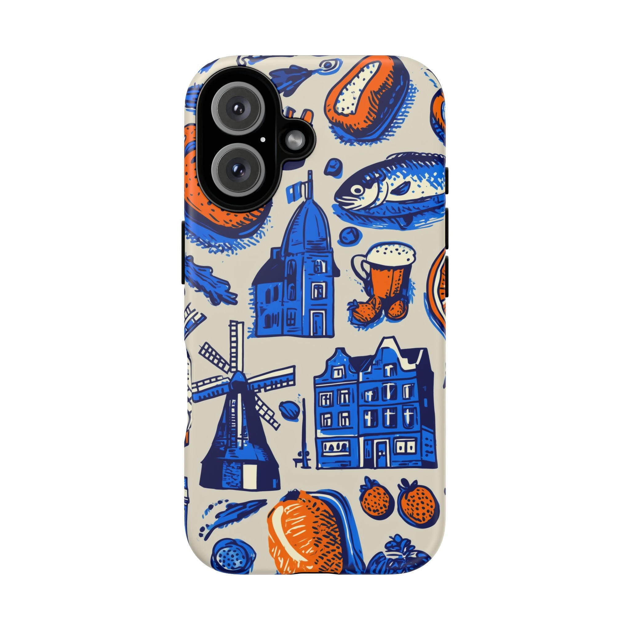 Vibrant Phone Case with Dutch Motif, Tough Cases, Customized Gifts, Unique Cell Phone Accessories, Perfect for Travel Enthusiasts