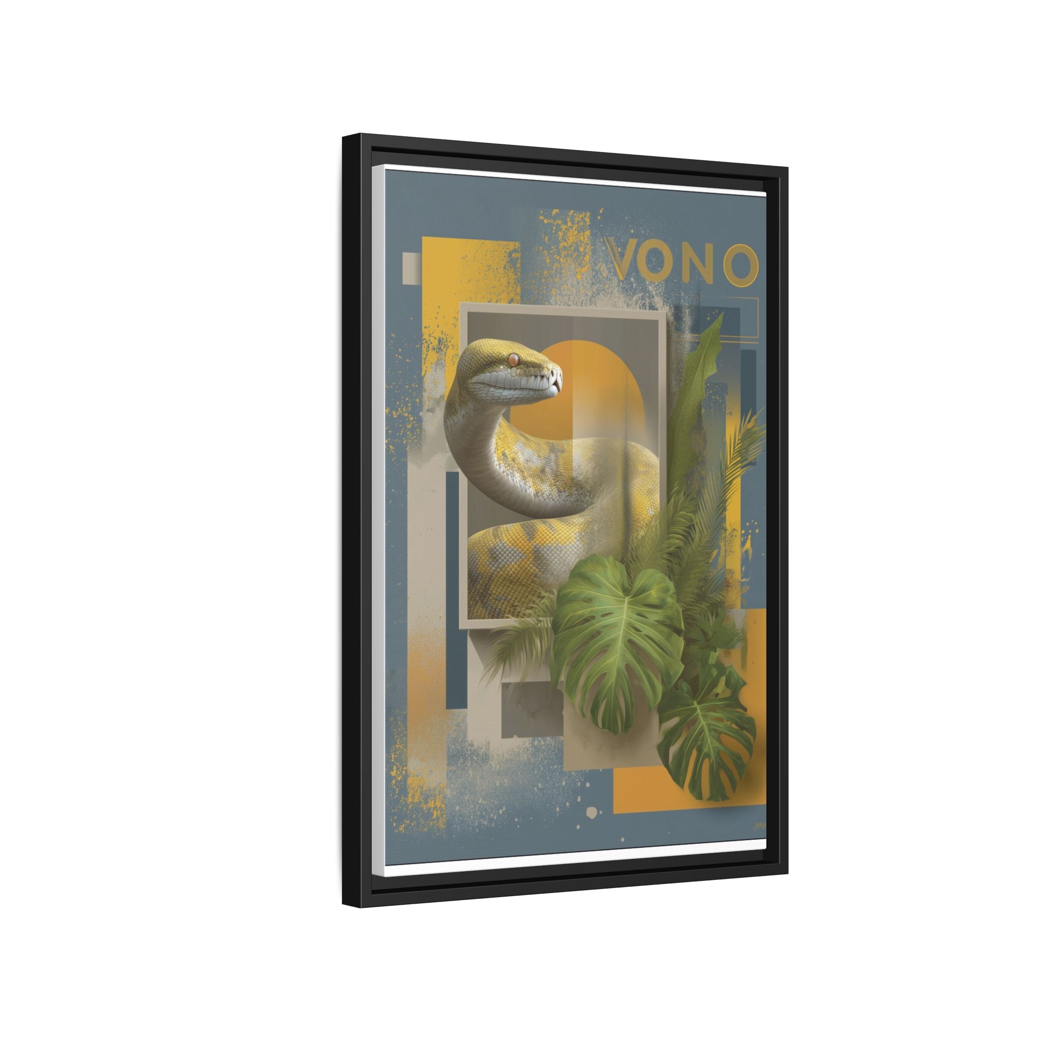 Serpent of Geometric Dimensions: Tropical Vono Design, Abstract Wildlife Art   |  Personalized & Custom Orders Available
