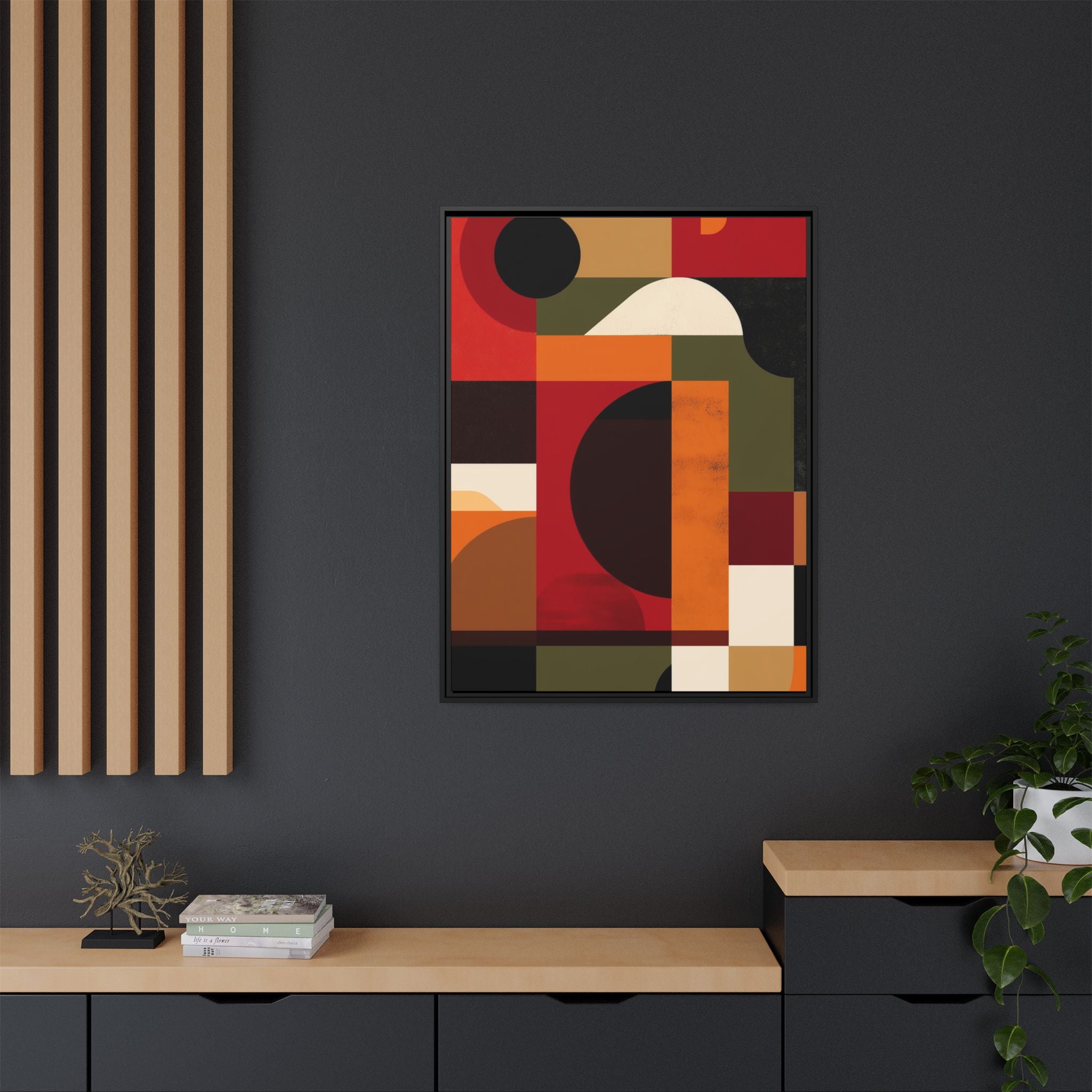 Geometric Convergence: Abstract Bauhaus Design, Constructivist Color Blocks, Architectural Art Composition   |   Custom Orders Accepted
