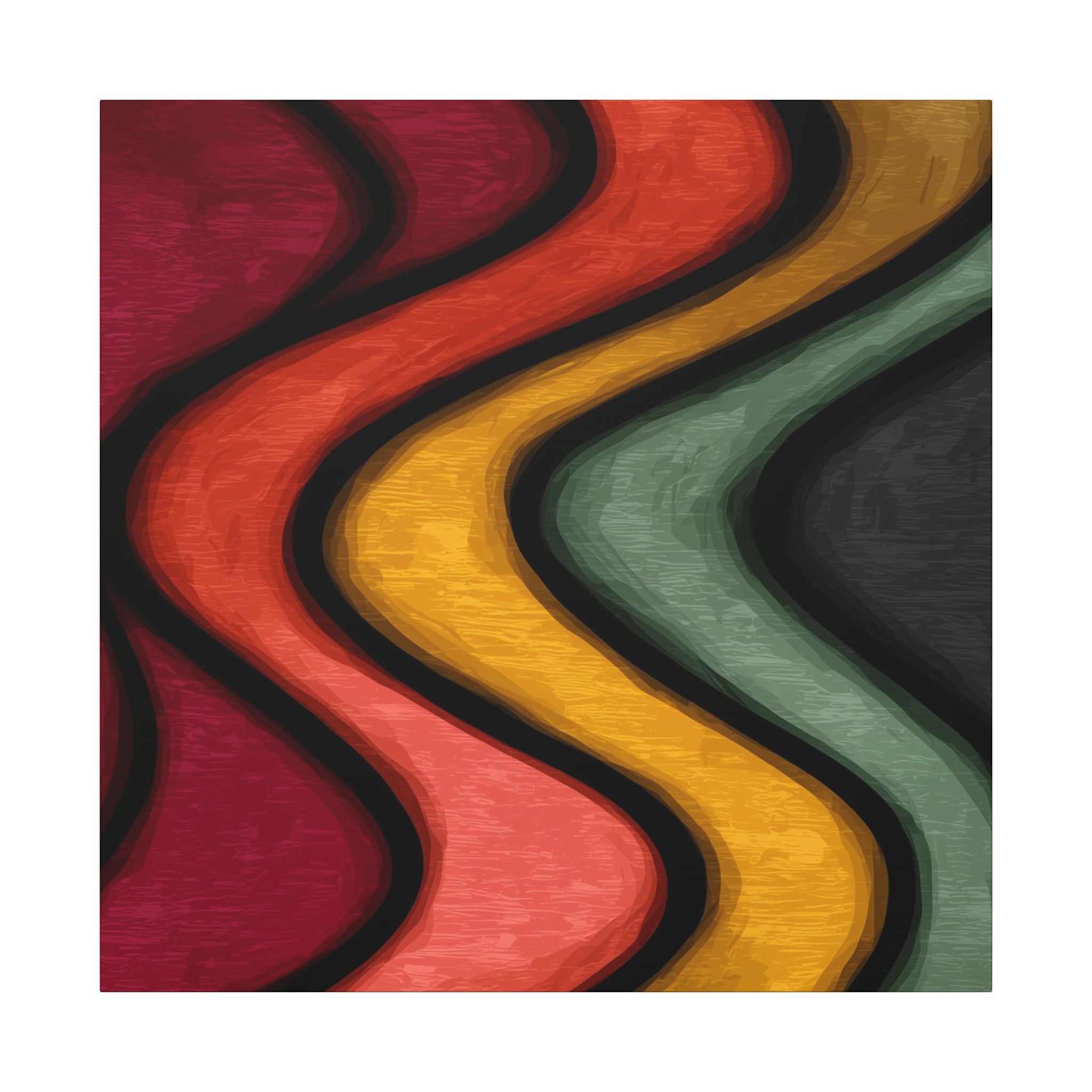 Autumnal Waves: Sinuous Organic Abstractions, Warm Color Landscape, Rhythmic Painterly Flow   |   Custom Orders Accepted