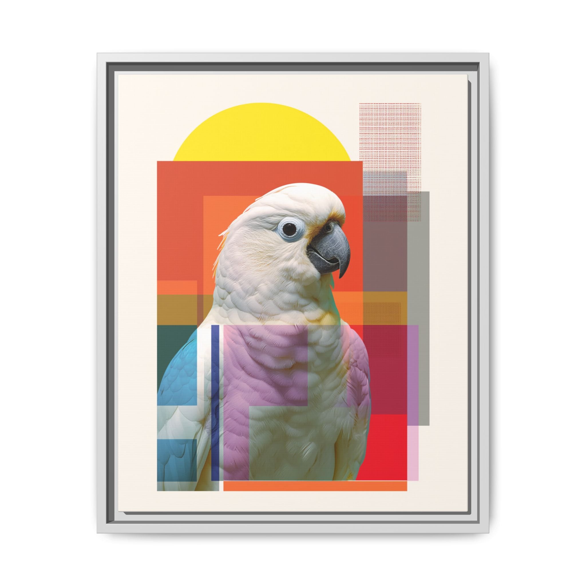 Cockatoo in Color: Geometric Wildlife Art, Contemporary Parrot Portrait   |    Custom Orders Available