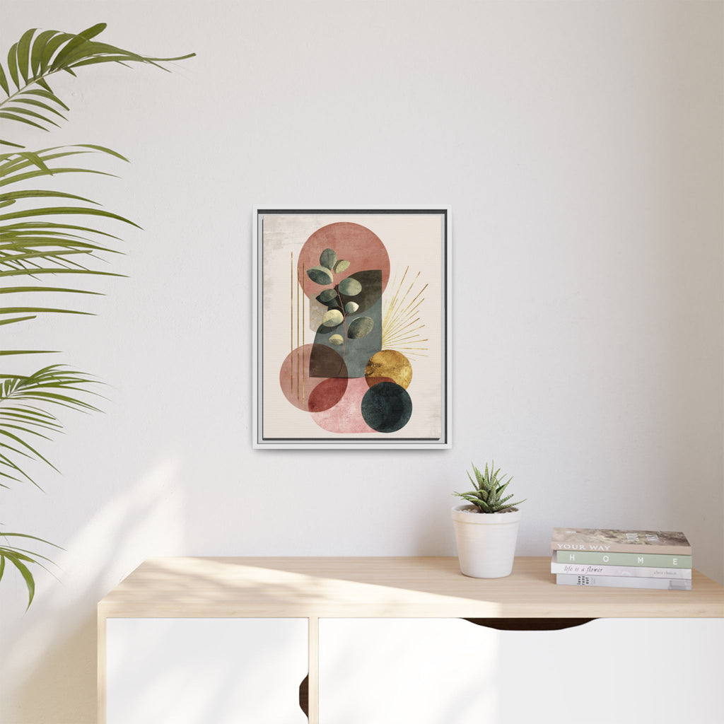 Botanical Geometric Symphony: Eucalyptus Harmony, Metallic Intersections, Modern Earth Tones   |   Custom Orders Accepted