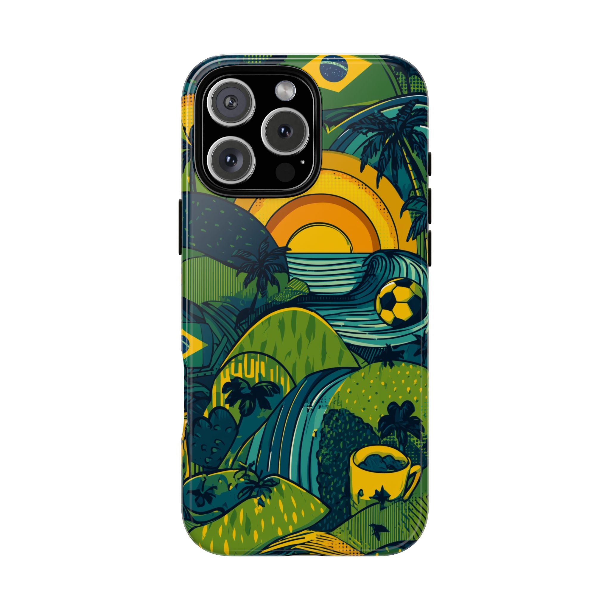 Brazil Tough Cases: Sporty Tropical Phone Case, Fun Beach Vibe Phone Accessory, Summer Travel Gift, Colorful Phone Cover, Casual Style Tech