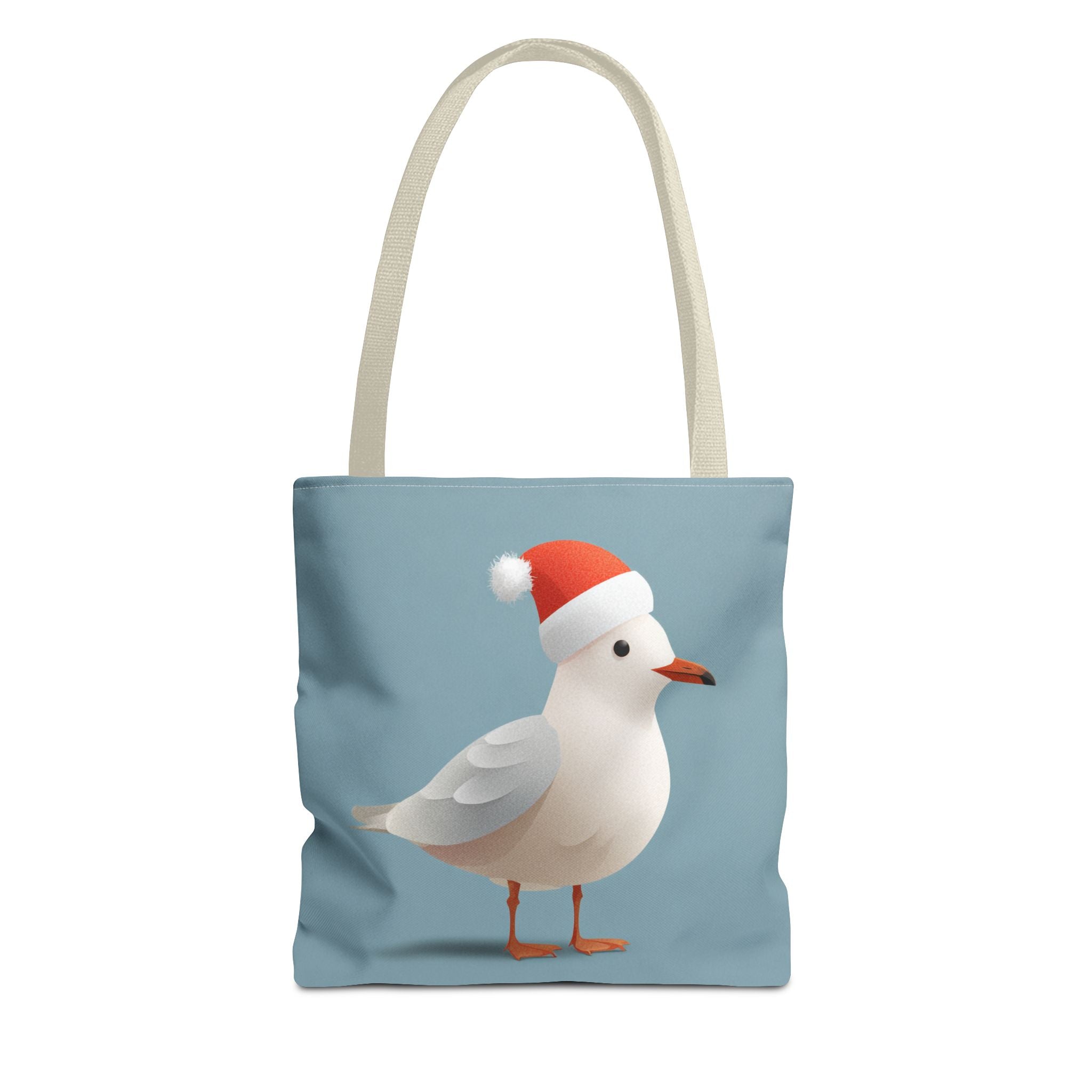 Christmas Seagull Tote Bag, Holiday Shopping Bag, Eco-Friendly Gift Bag, Cute Coastal Accessories, Winter Tote for Bird Lovers