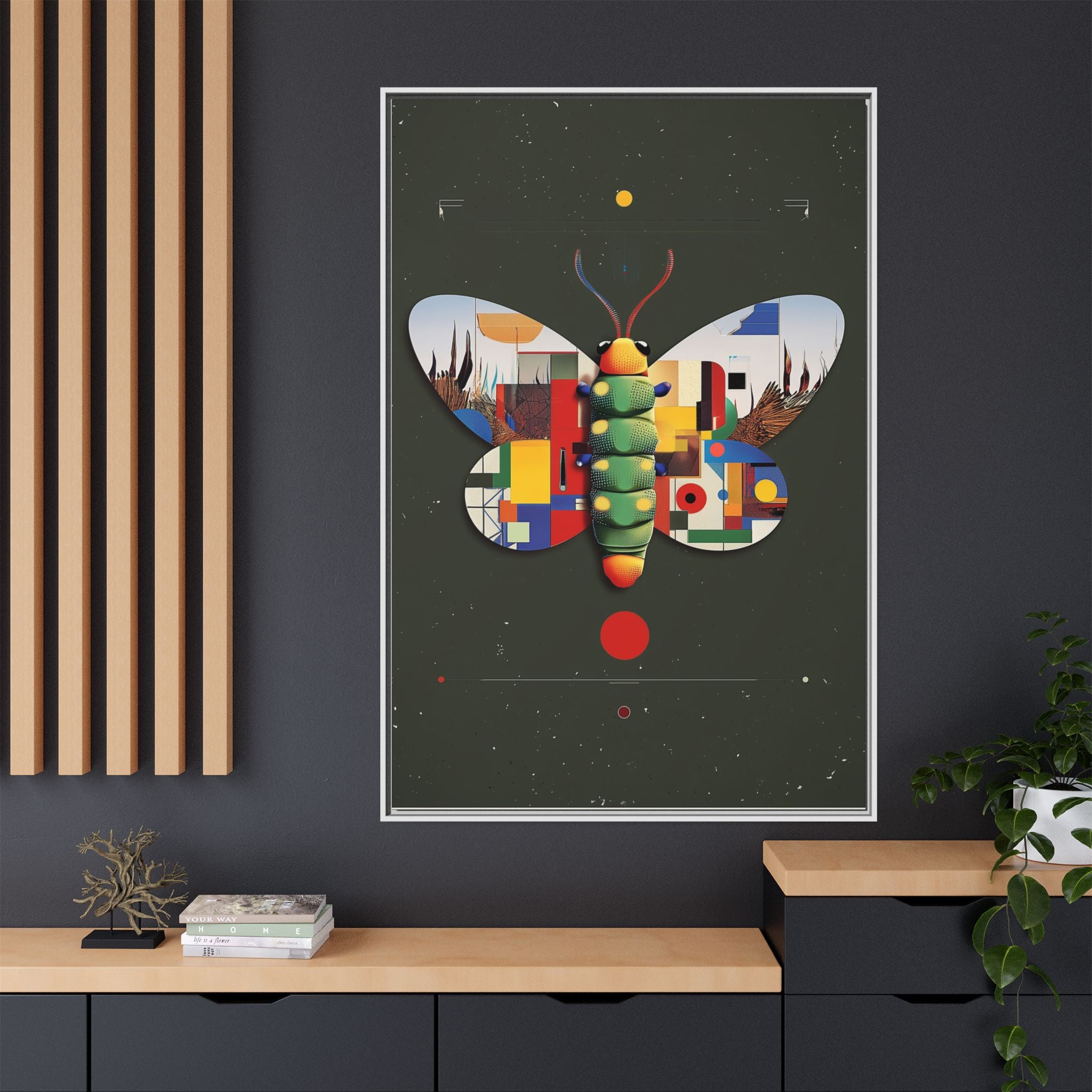 Geometric Butterfly: Bauhaus Digital Mosaic, Technological Nature Composition   |    Custom Orders Available