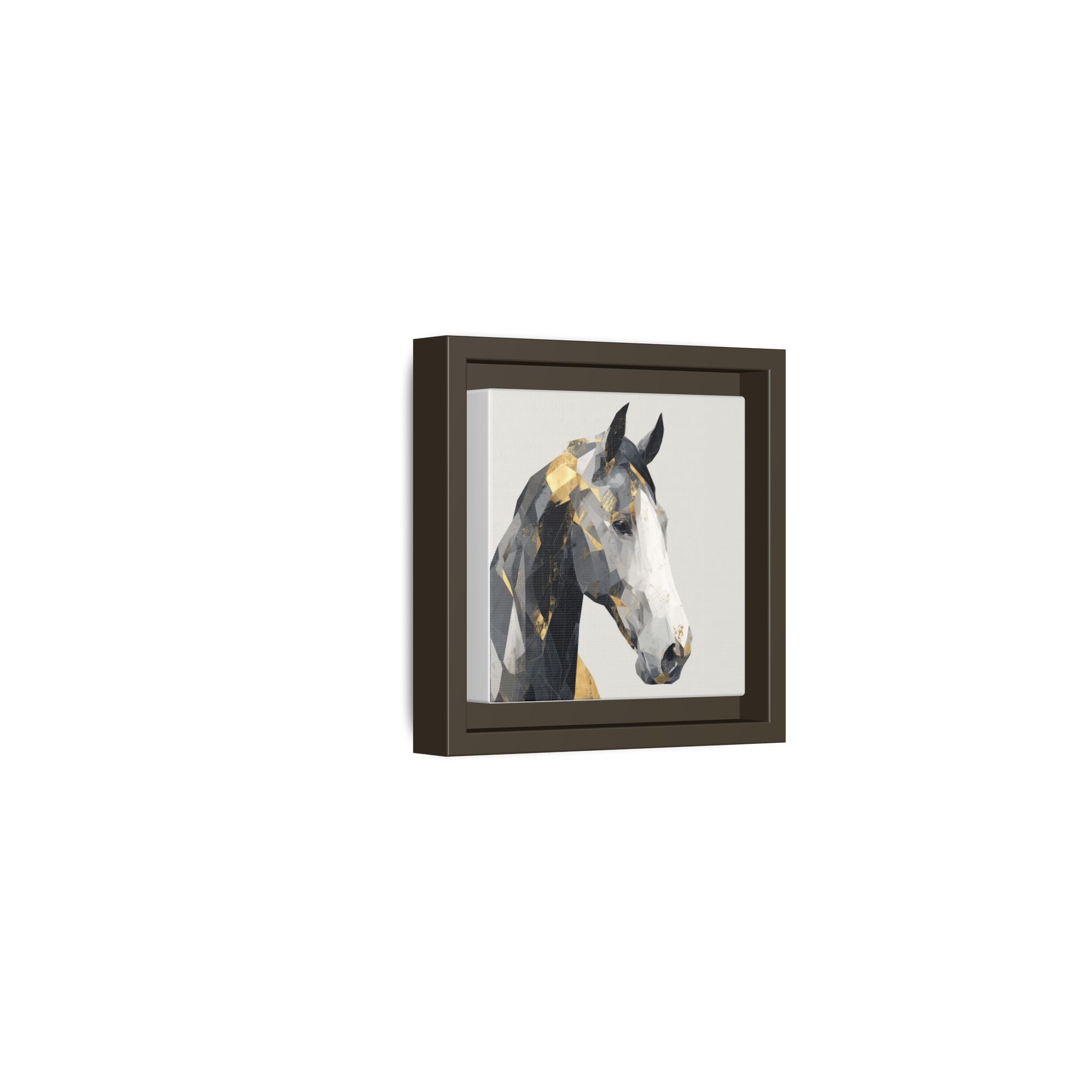 Geometric Stallion: Cubist Equine Art, Modern Metallic Polygonal Design   |  Personalized & Custom Orders Available